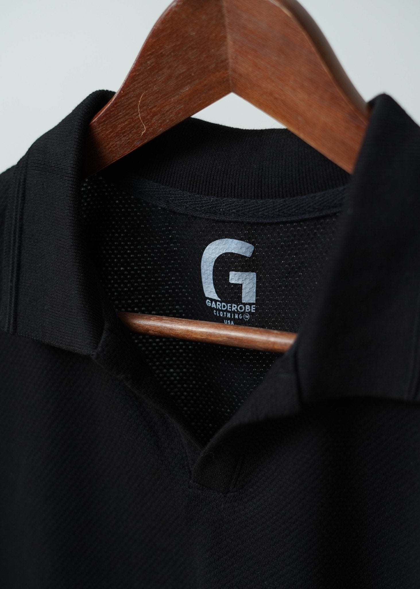 Black Polo Shirt - Garderobe Clothing USA