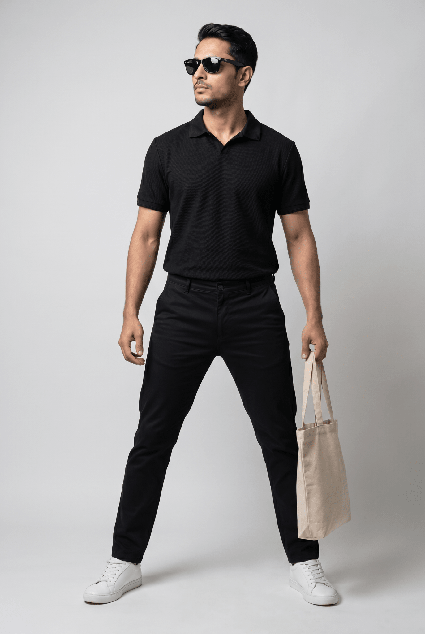 Black Polo Shirt - Garderobe Clothing USA