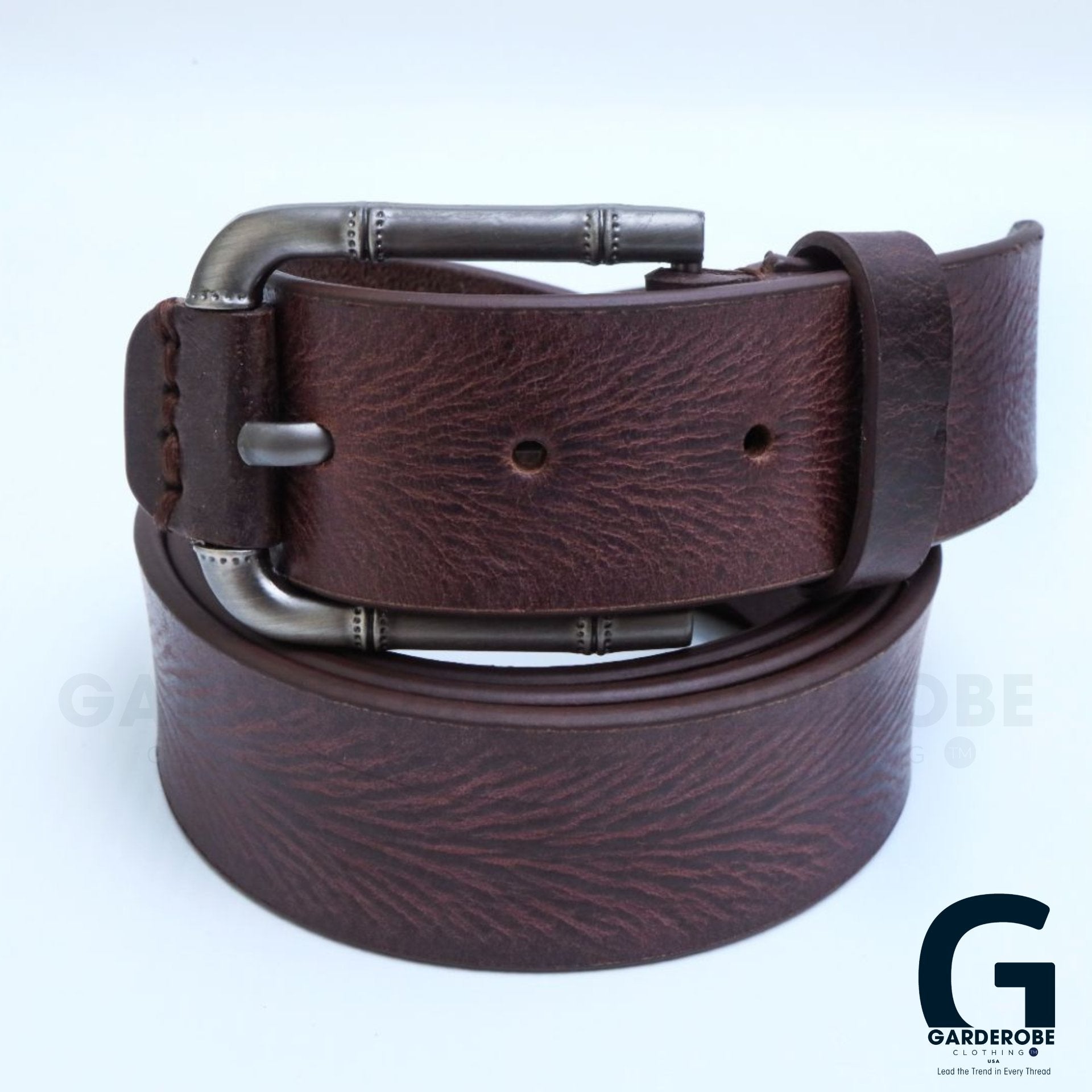 Brickwood Brown Leather Belt - Garderobe Clothing USABRB - 001