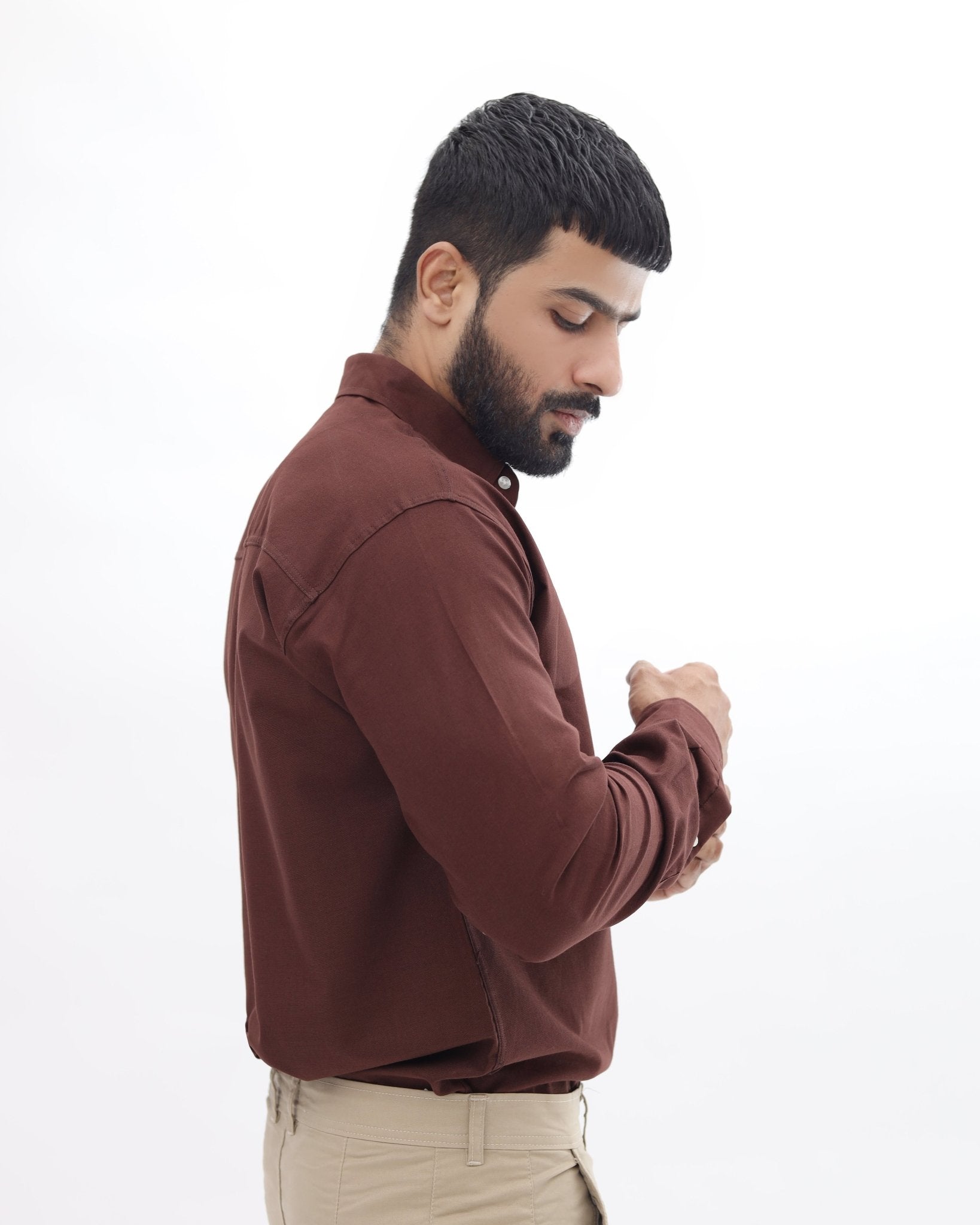 Brown Casual Shirt - Garderobe Clothing USABCS - 001