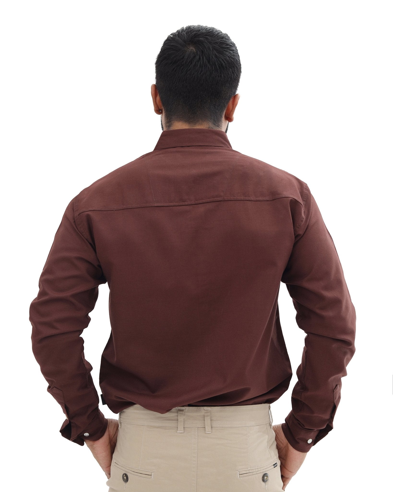 Brown Casual Shirt - Garderobe Clothing USABCS - 001