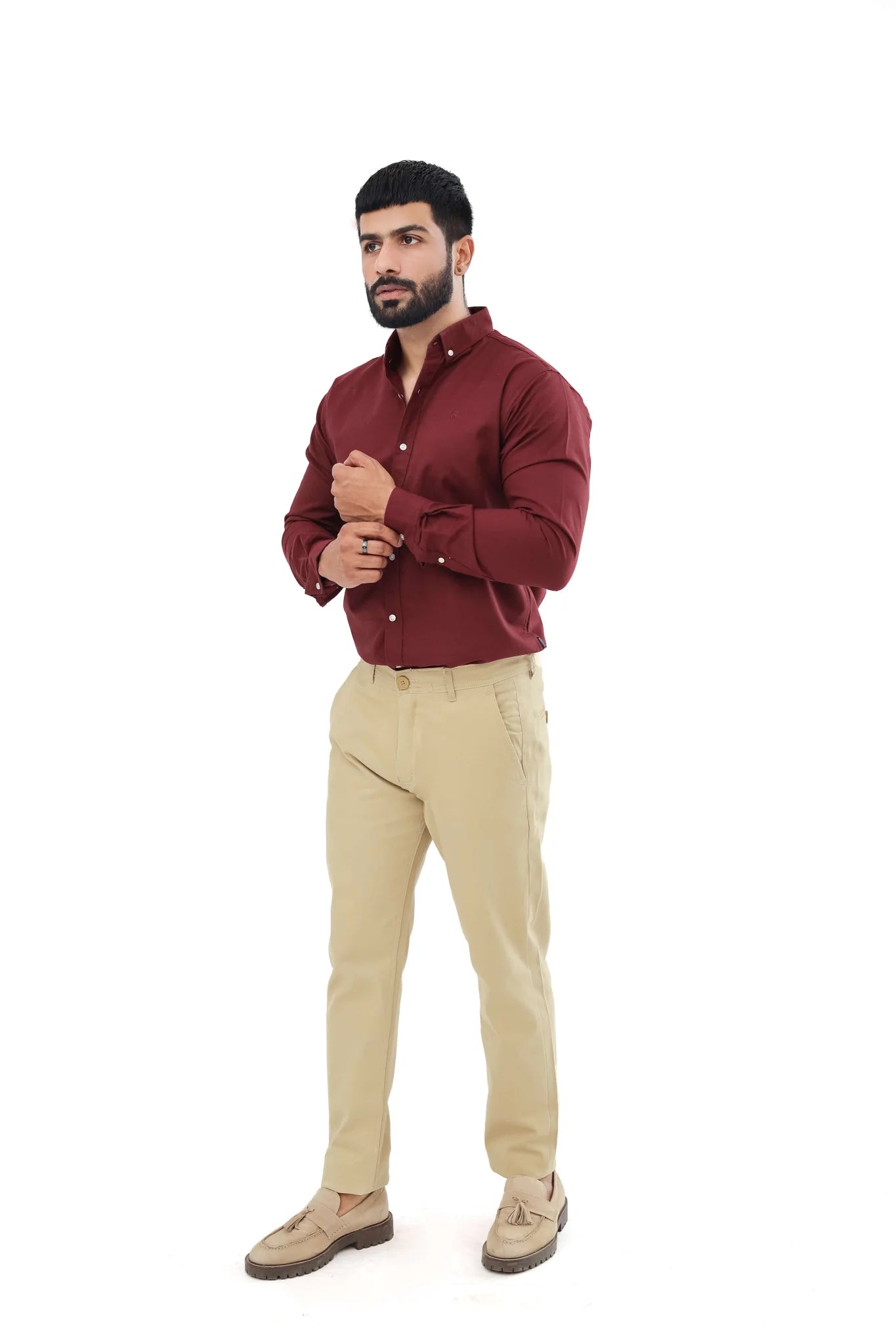 Camel brown cotton pant - Garderobe Clothing USACCC - 0001