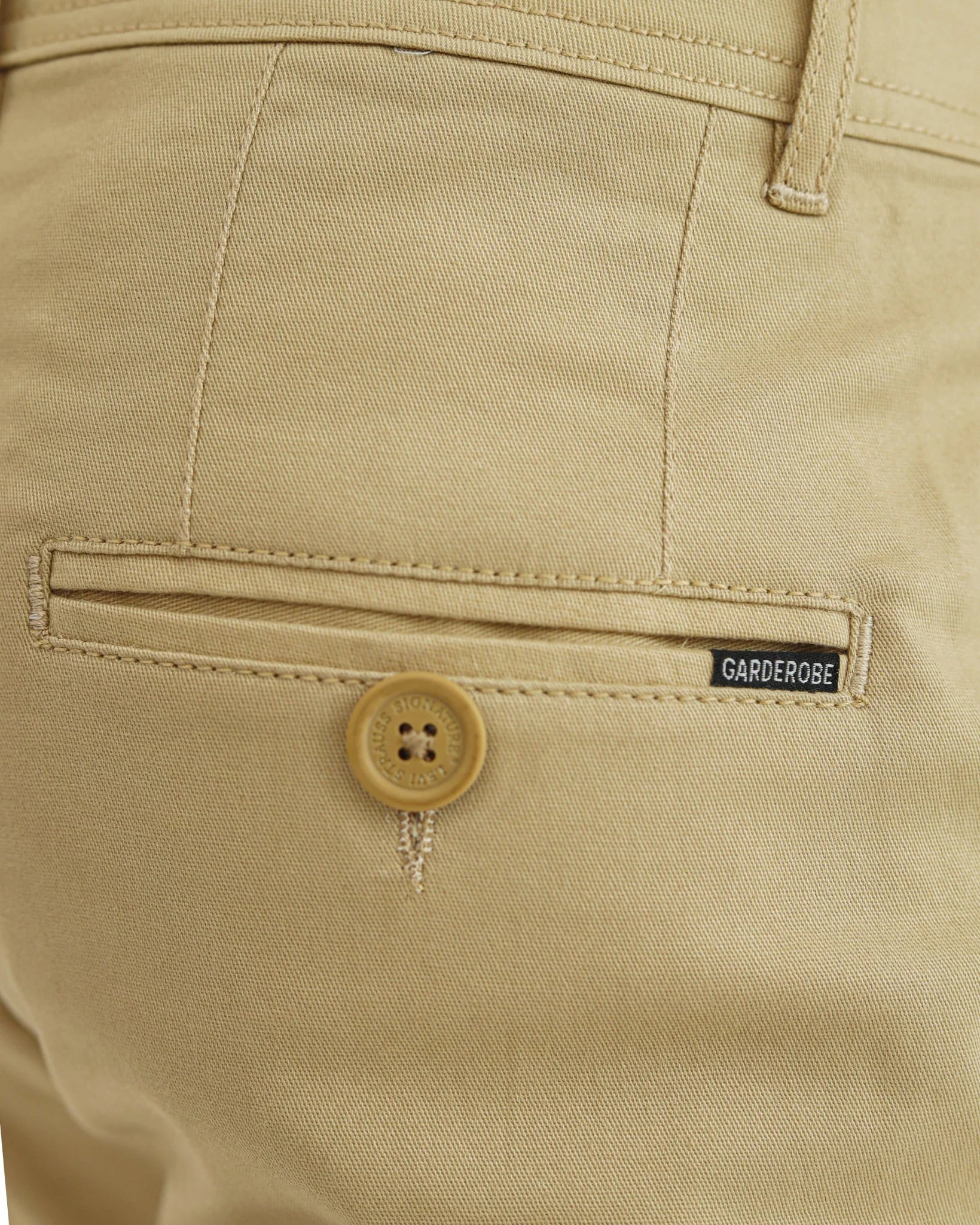 Camel brown cotton pant - Garderobe Clothing USACCC - 0001