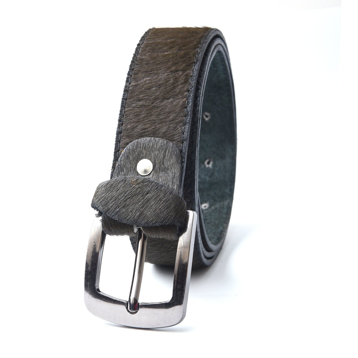 Considered fabric, premium hand-feel — Charcoal Luxe Leather Belt