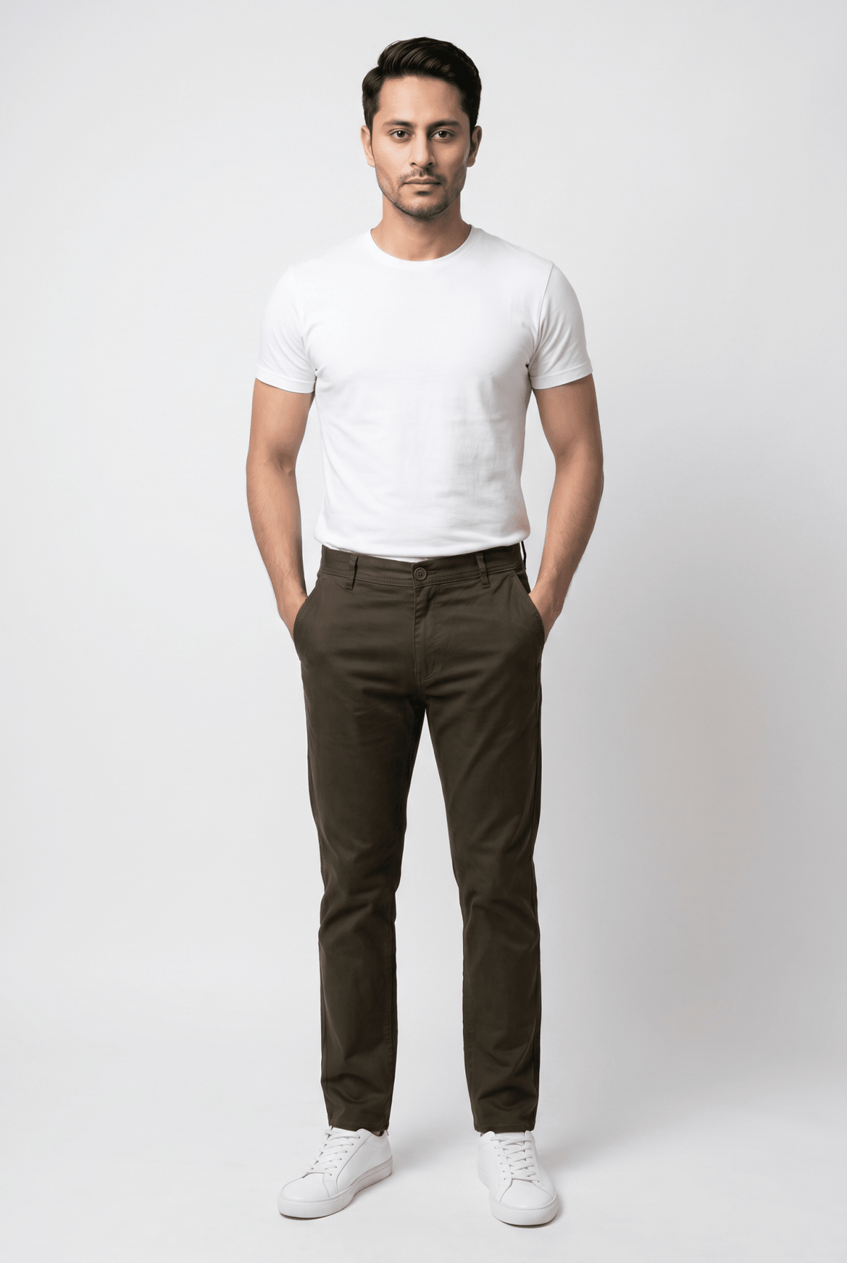 Chocolate Brown Cotton Pant - Garderobe Clothing USA