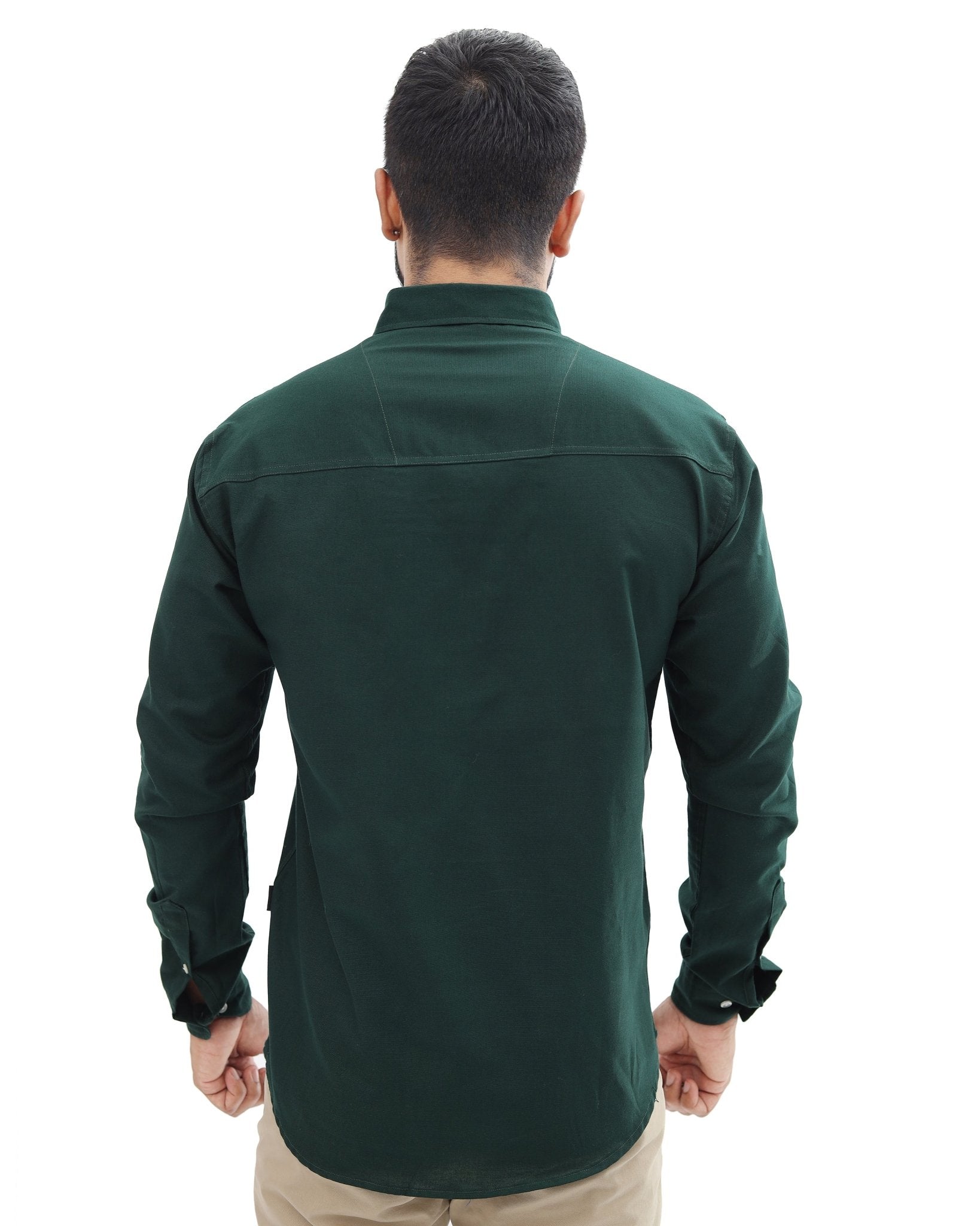 Dark Green Casual Shirt - Garderobe Clothing USAGCS - 001