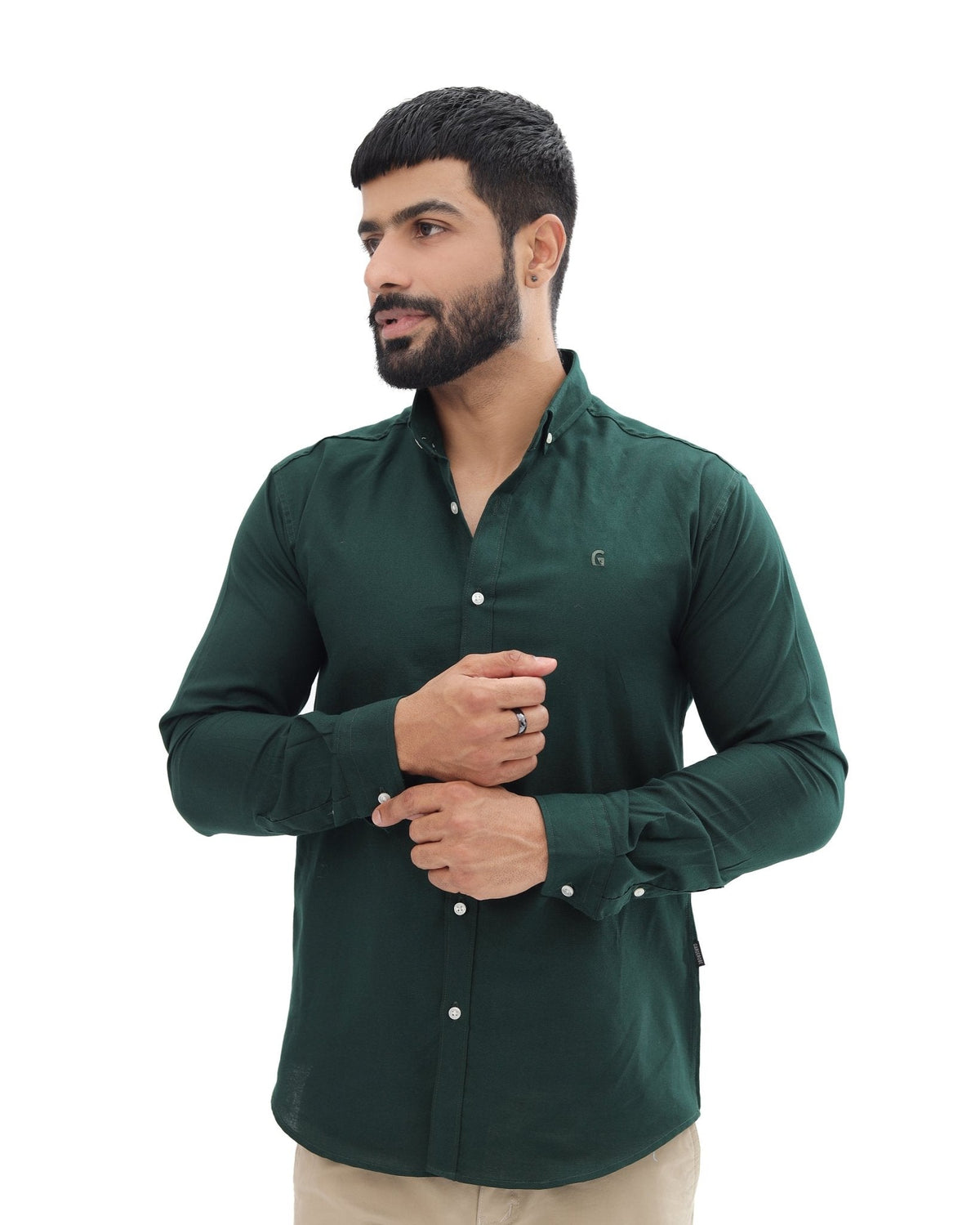 Dark Green Casual Shirt - Garderobe Clothing USAGCS - 001