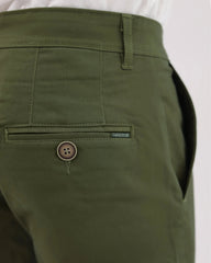 Dark Olive Green Cotton Pant - Garderobe Clothing USADGO - 001