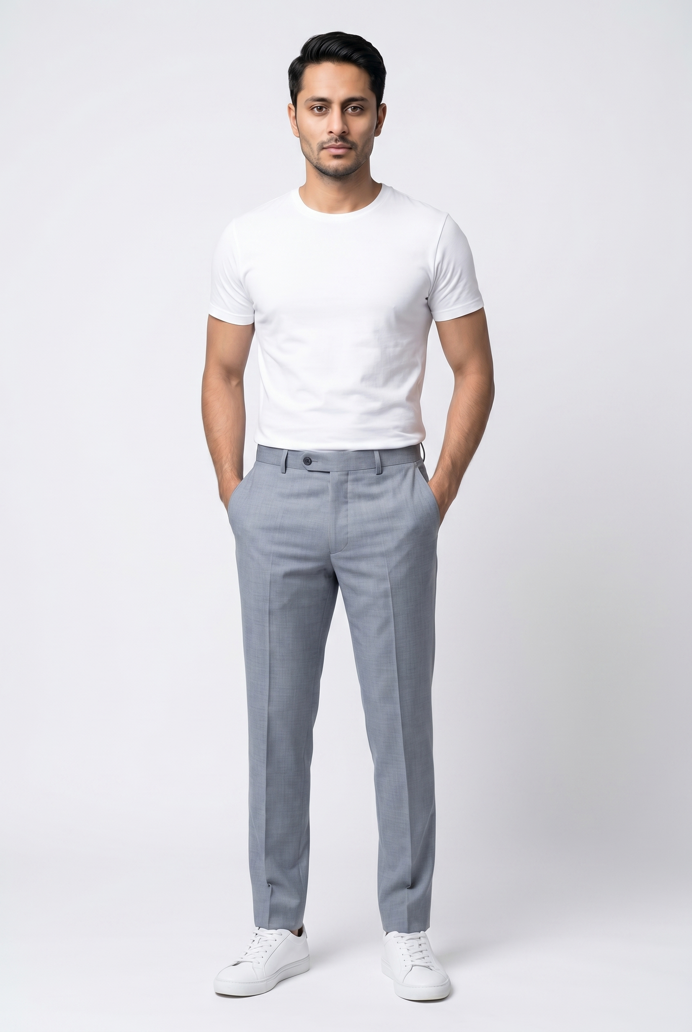 Cut tailored, not tight — Men's Light Grey Formal Dress Pants