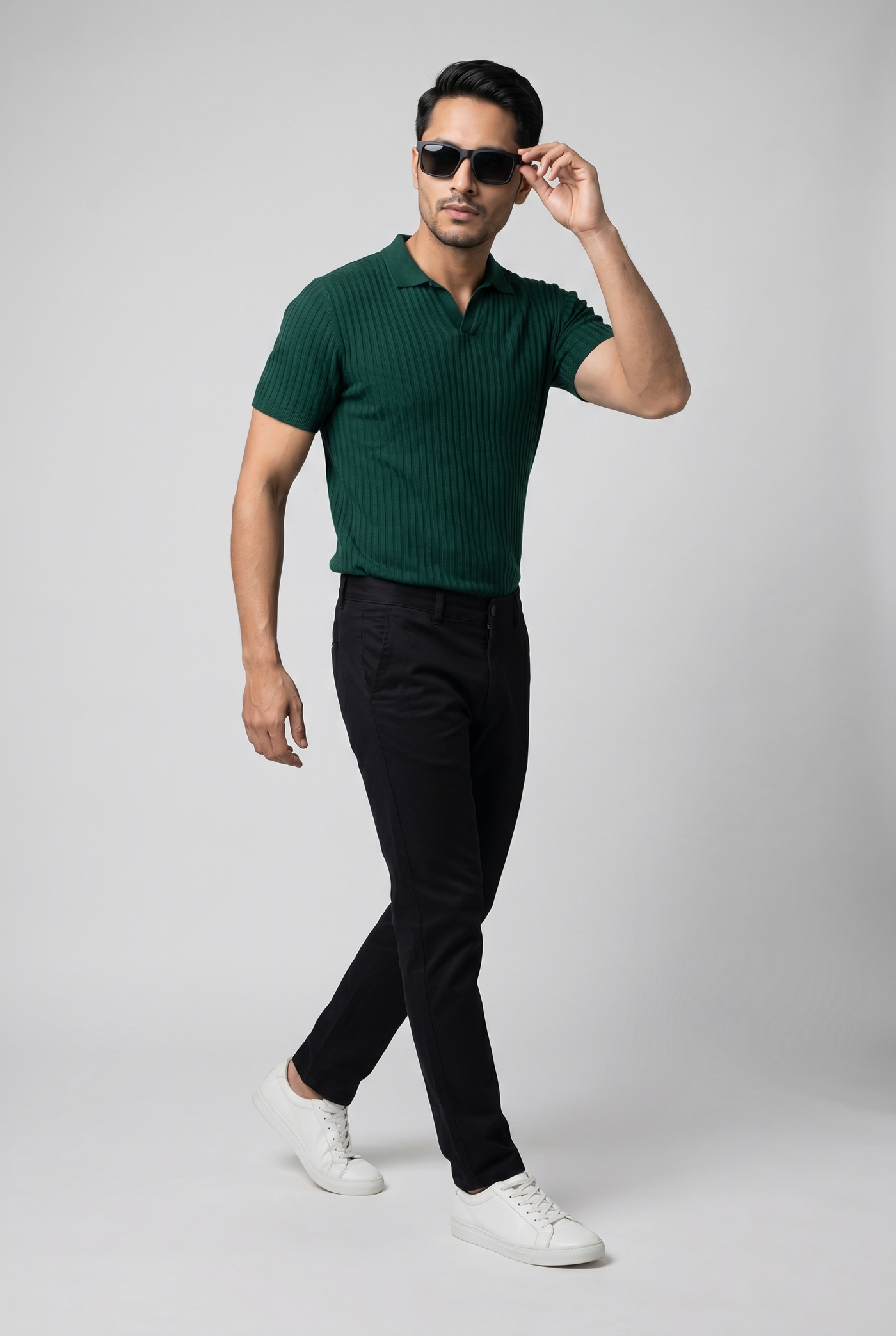 Considered fabric, premium hand-feel — Men's Evergreen Knitted Polo