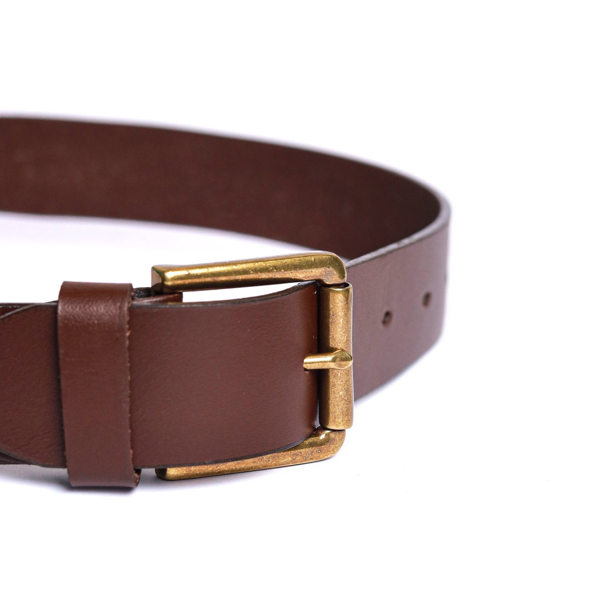 Elegance Dark Brown Leather Belt - Garderobe Clothing USAEDB - 001