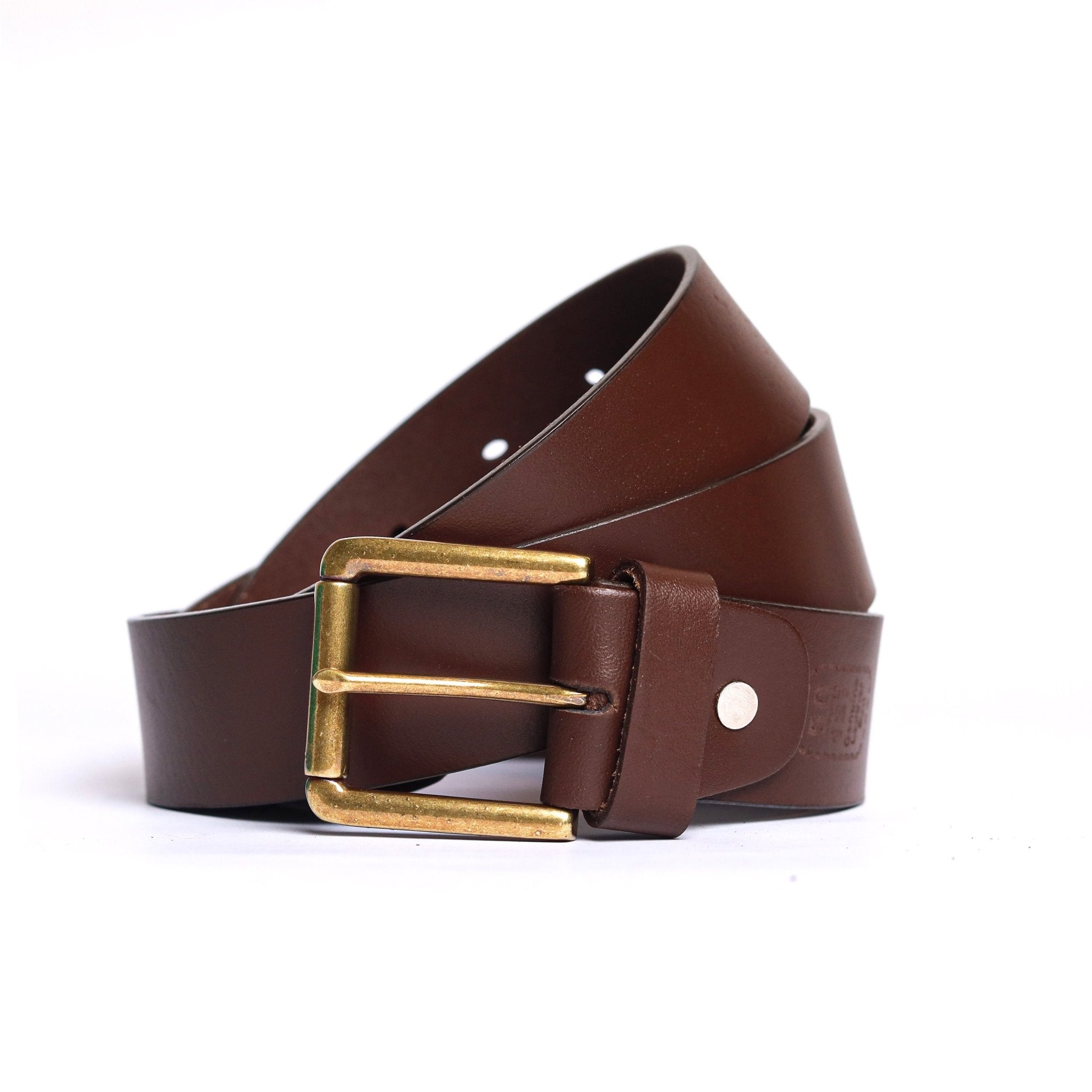 Elegance Dark Brown Leather Belt - Garderobe Clothing USAEDB - 001