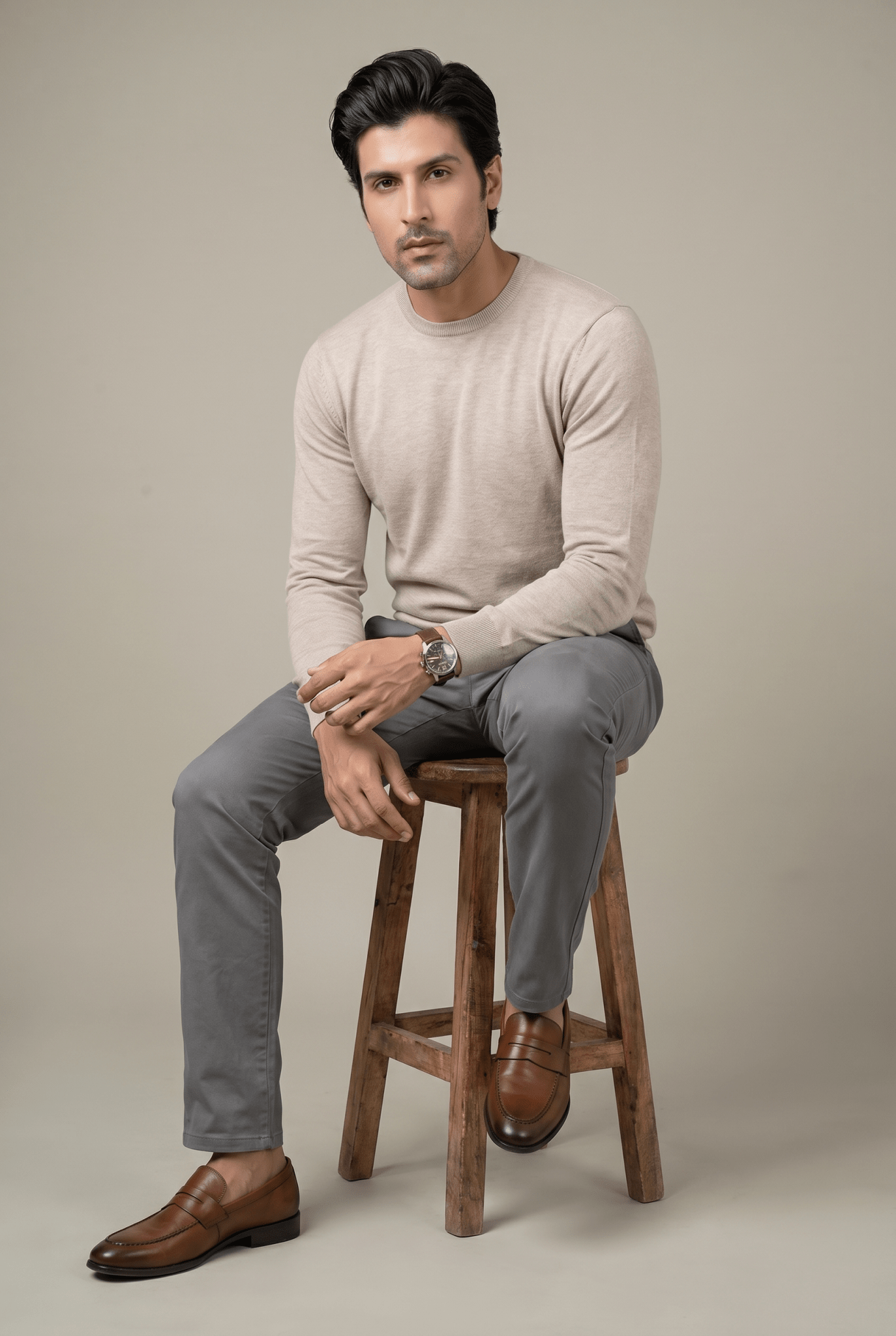 From the office to the evening — Graphite Tint Cotton Pant