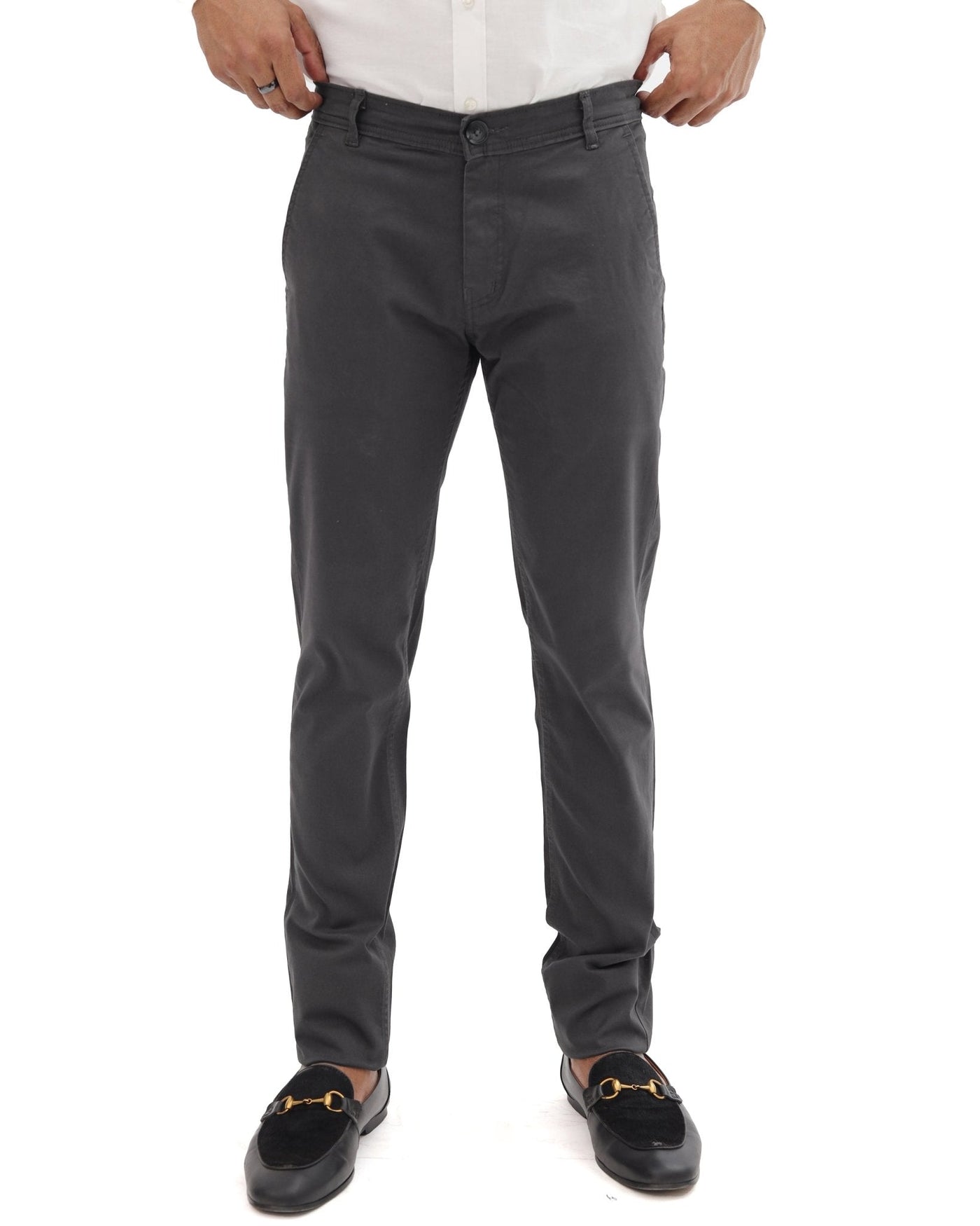 Cut tailored, not tight — Gray Cotton Pant