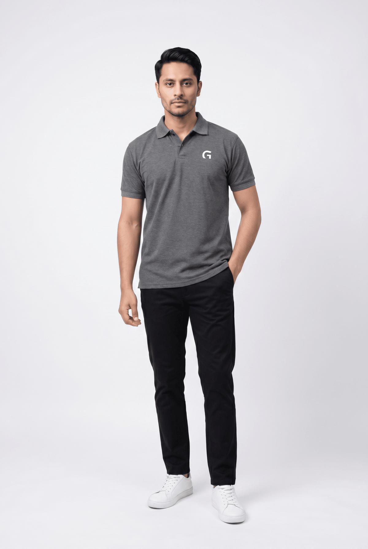 Gray Polo Shirt - Garderobe Clothing USA