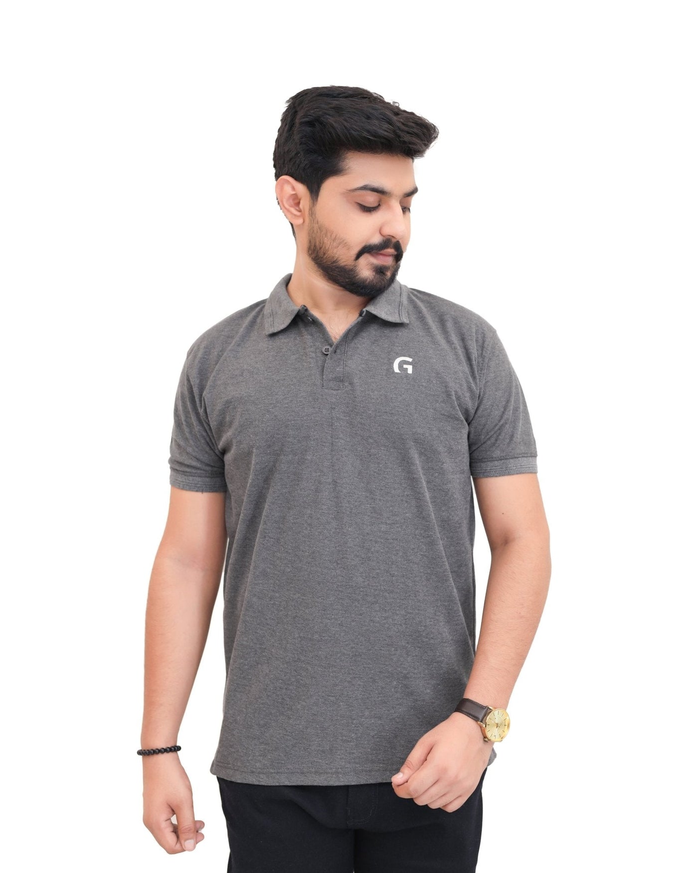 Considered fabric, premium hand-feel — Gray Polo Shirt
