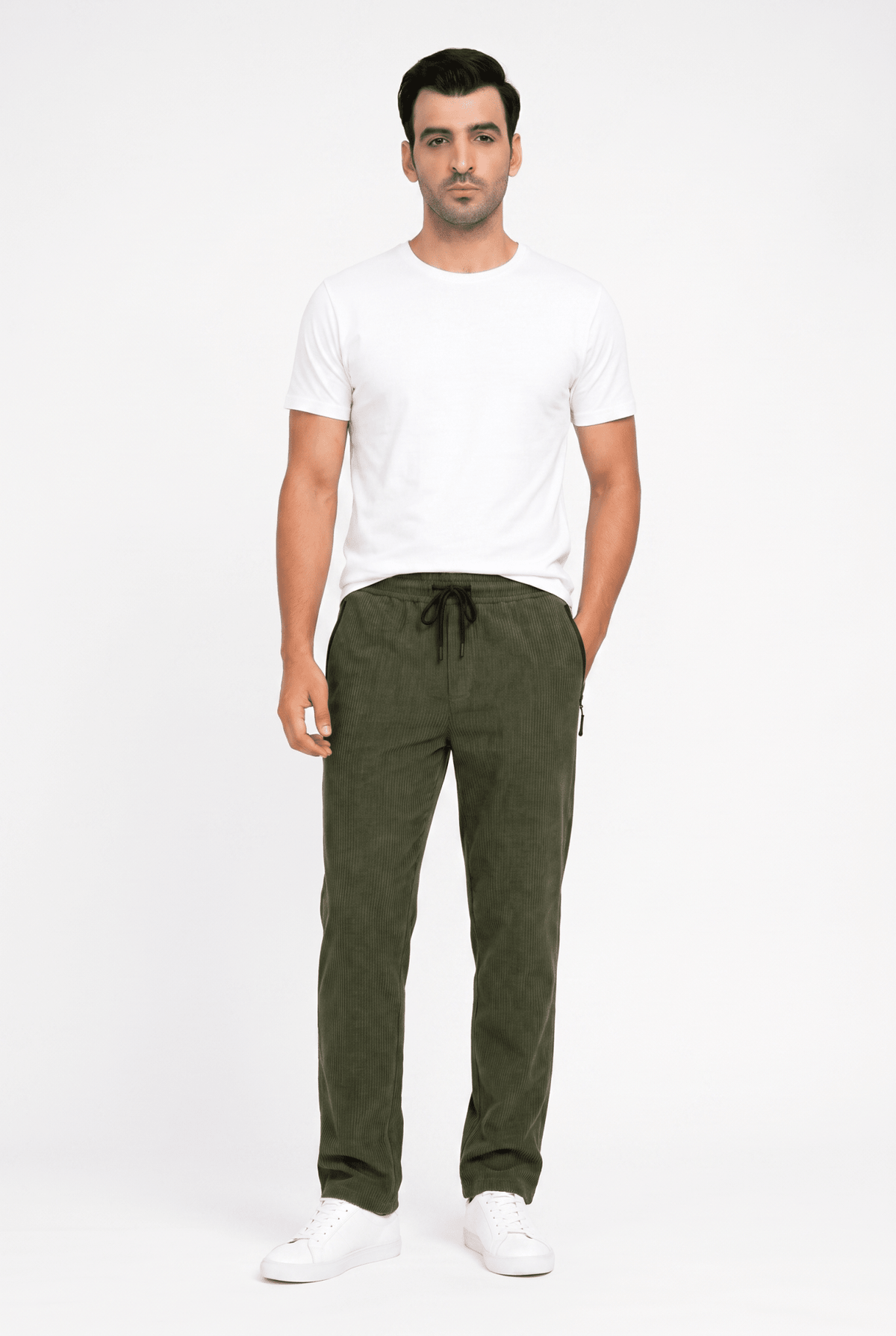 Considered fabric, premium hand-feel — Green Knitted Trouser - Regular-fit