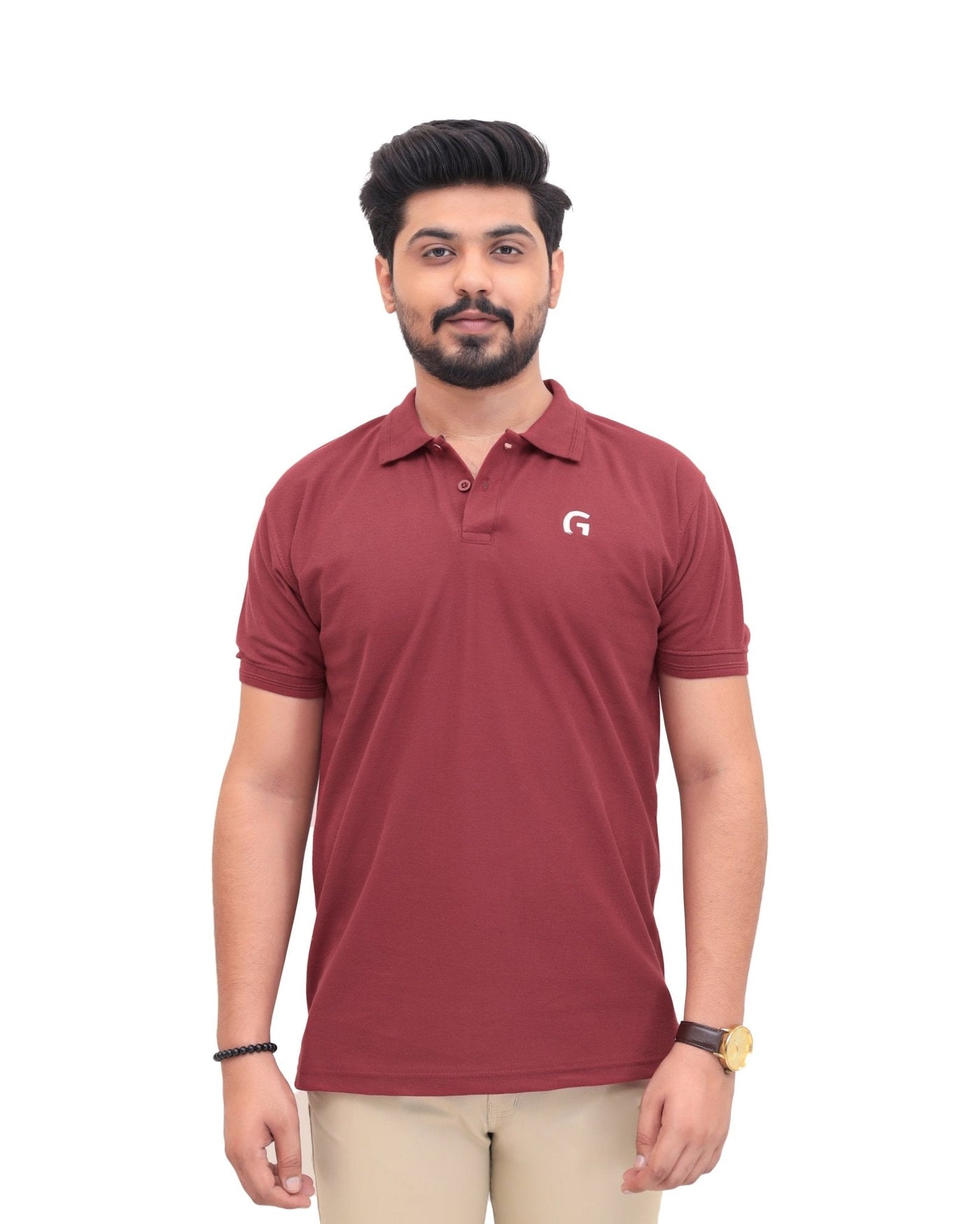 Considered fabric, premium hand-feel — Maroon Polo Shirt