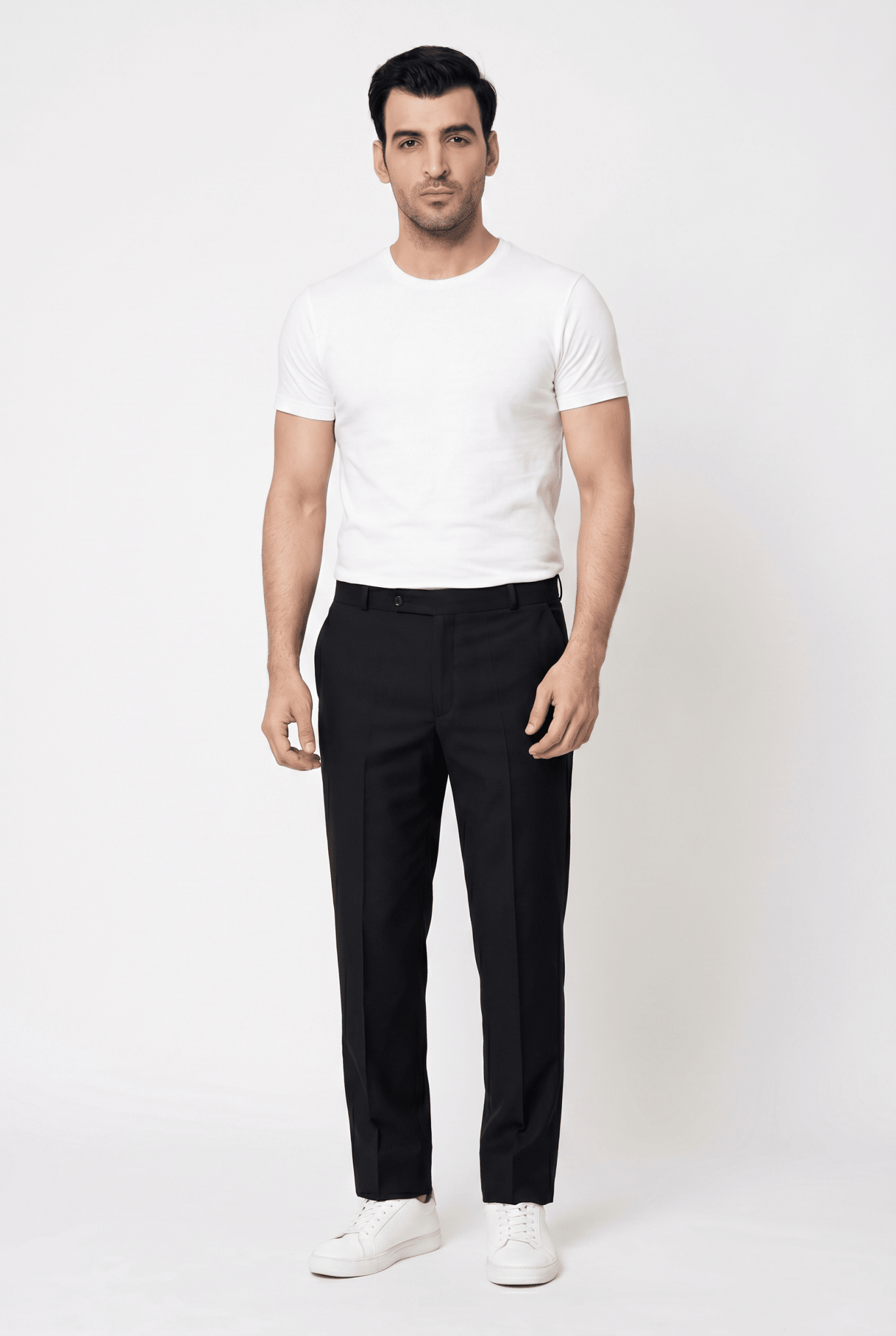 Considered fabric, premium hand-feel — Men's Black Formal Dress Pants