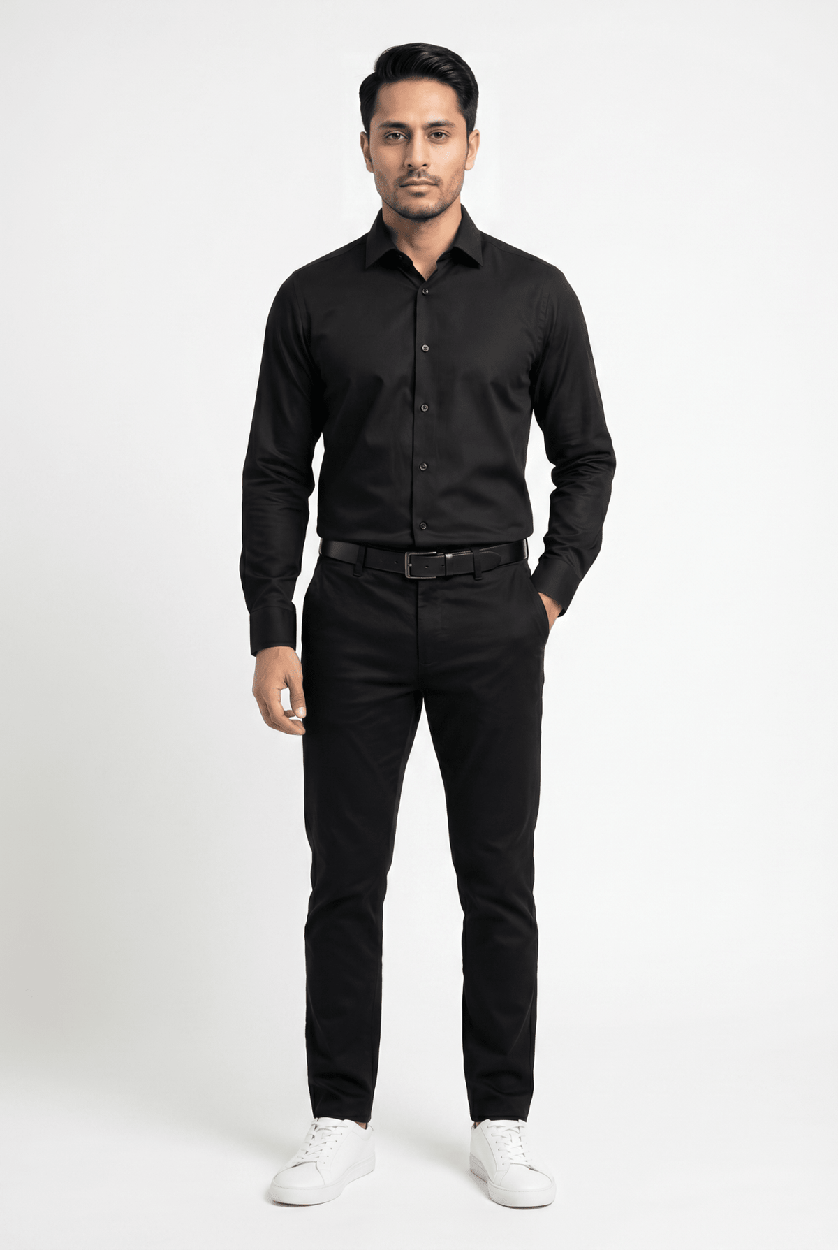 Men's Black Formal Shirt – Executive Series - Garderobe Clothing USAGRB-FRM-BLA-S