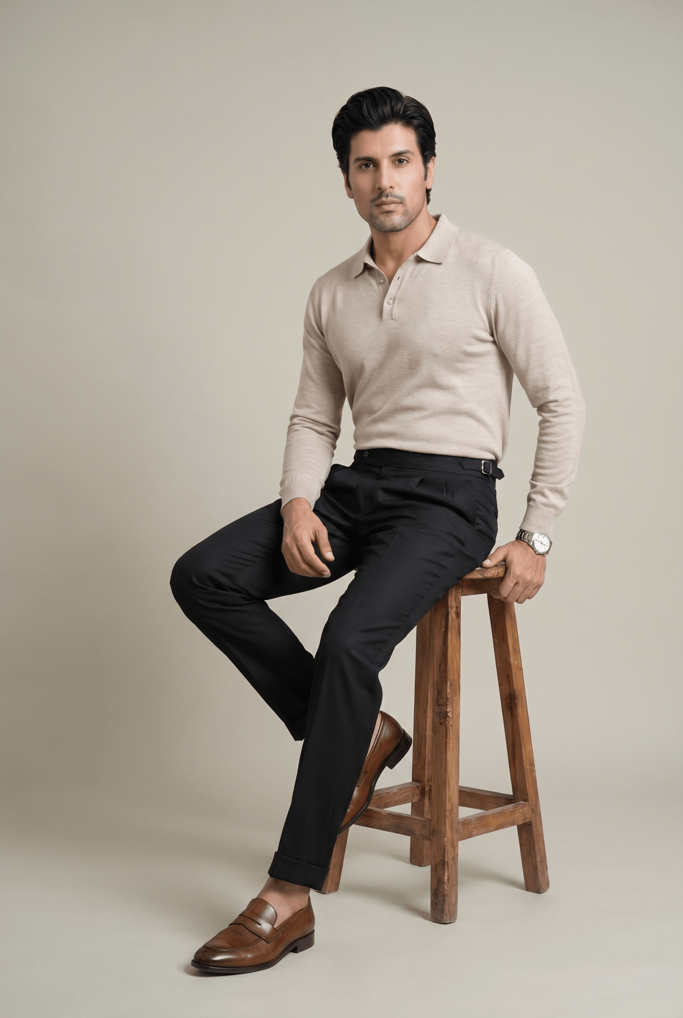 From the office to the evening — Men's Black Gurkha Pants