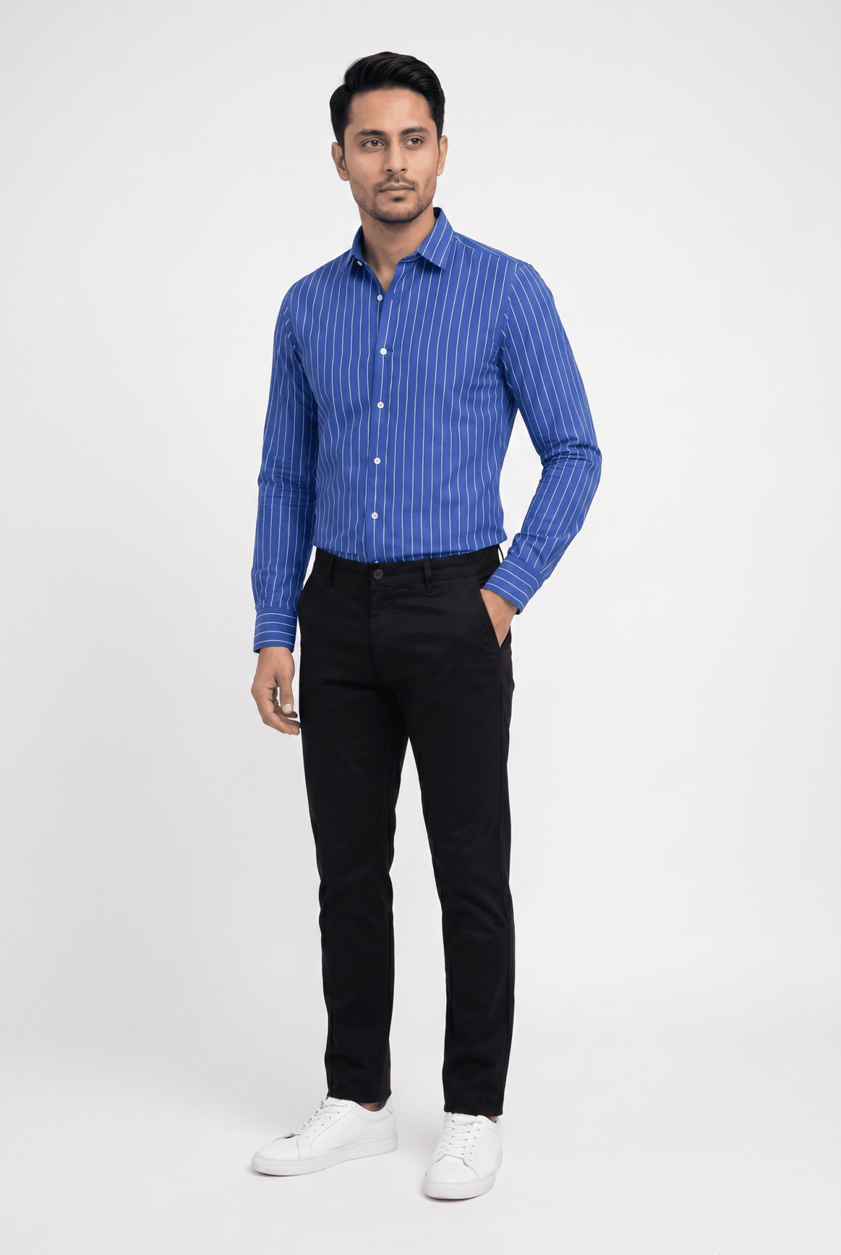 Men's Blue Formal Shirt – Executive Series - Garderobe Clothing USAGRB-FRM-BLU-S