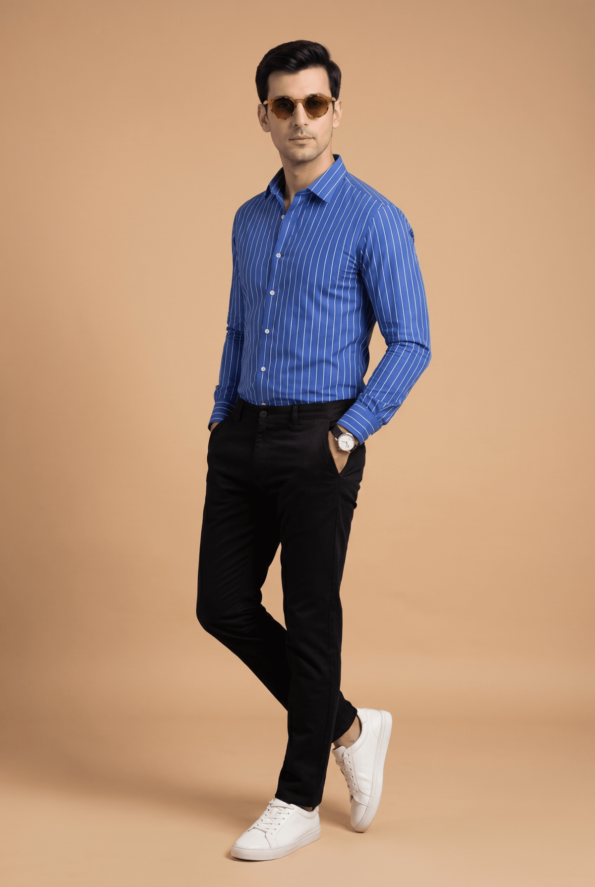 Cut tailored, not tight — Men's Blue Formal Shirt – Executive Series