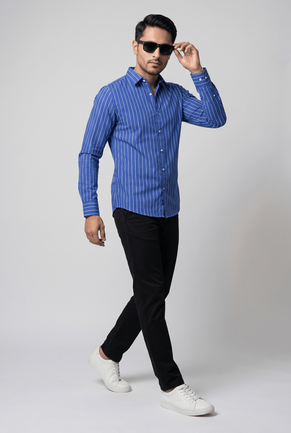 Considered fabric, premium hand-feel — Men's Blue Formal Shirt – Executive Series