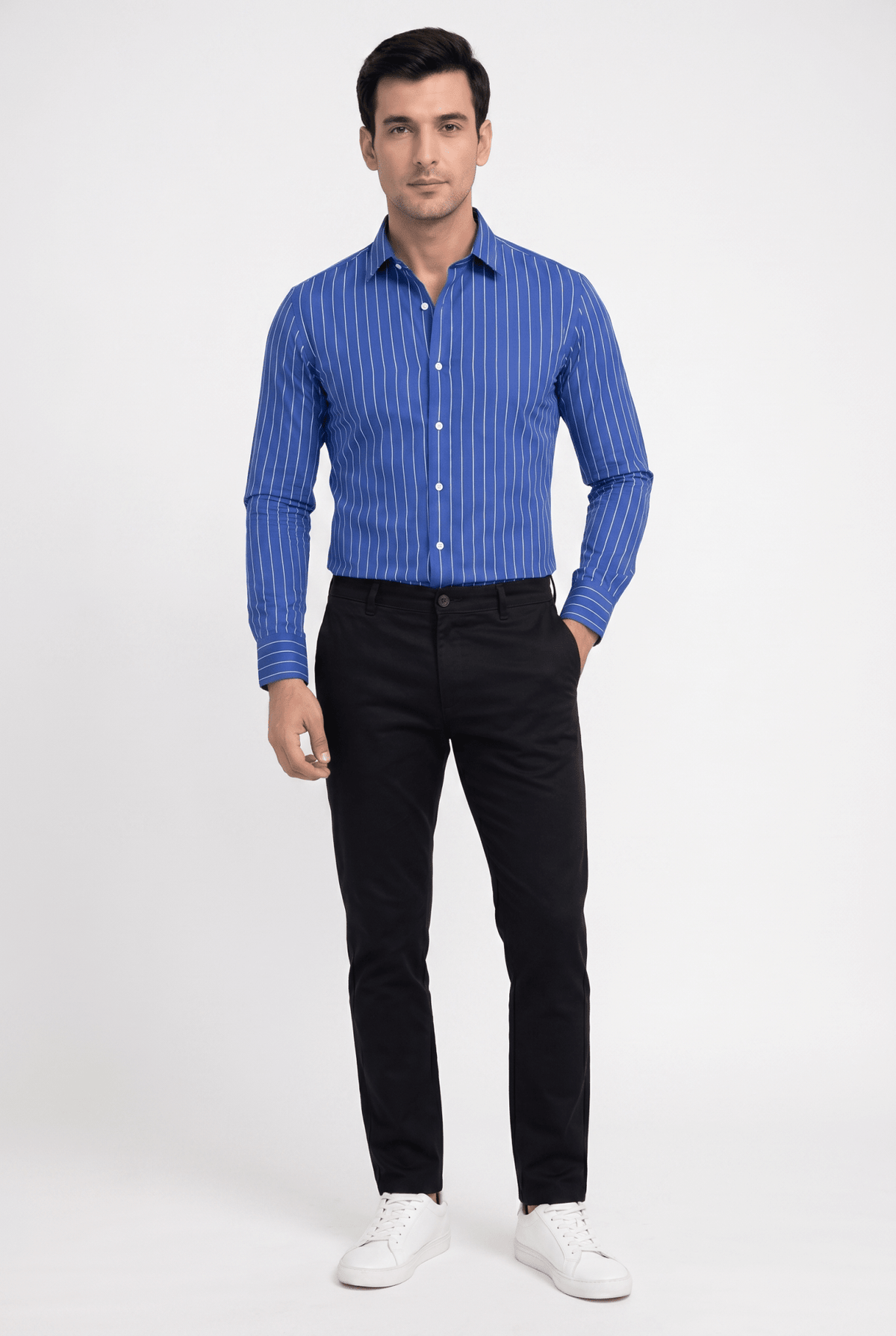 Built to hold its line — Men's Blue Formal Shirt – Executive Series