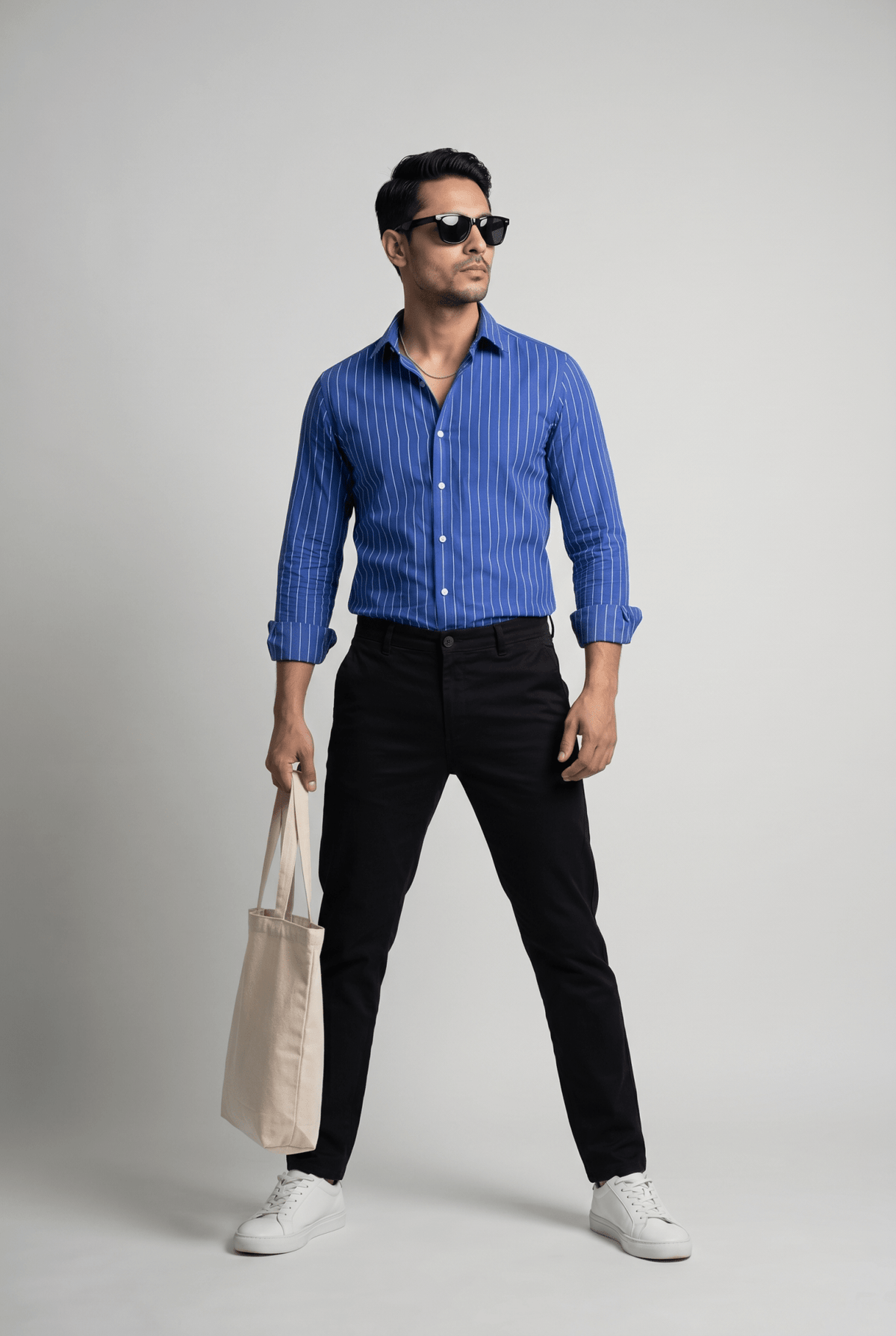 From the office to the evening — Men's Blue Formal Shirt – Executive Series