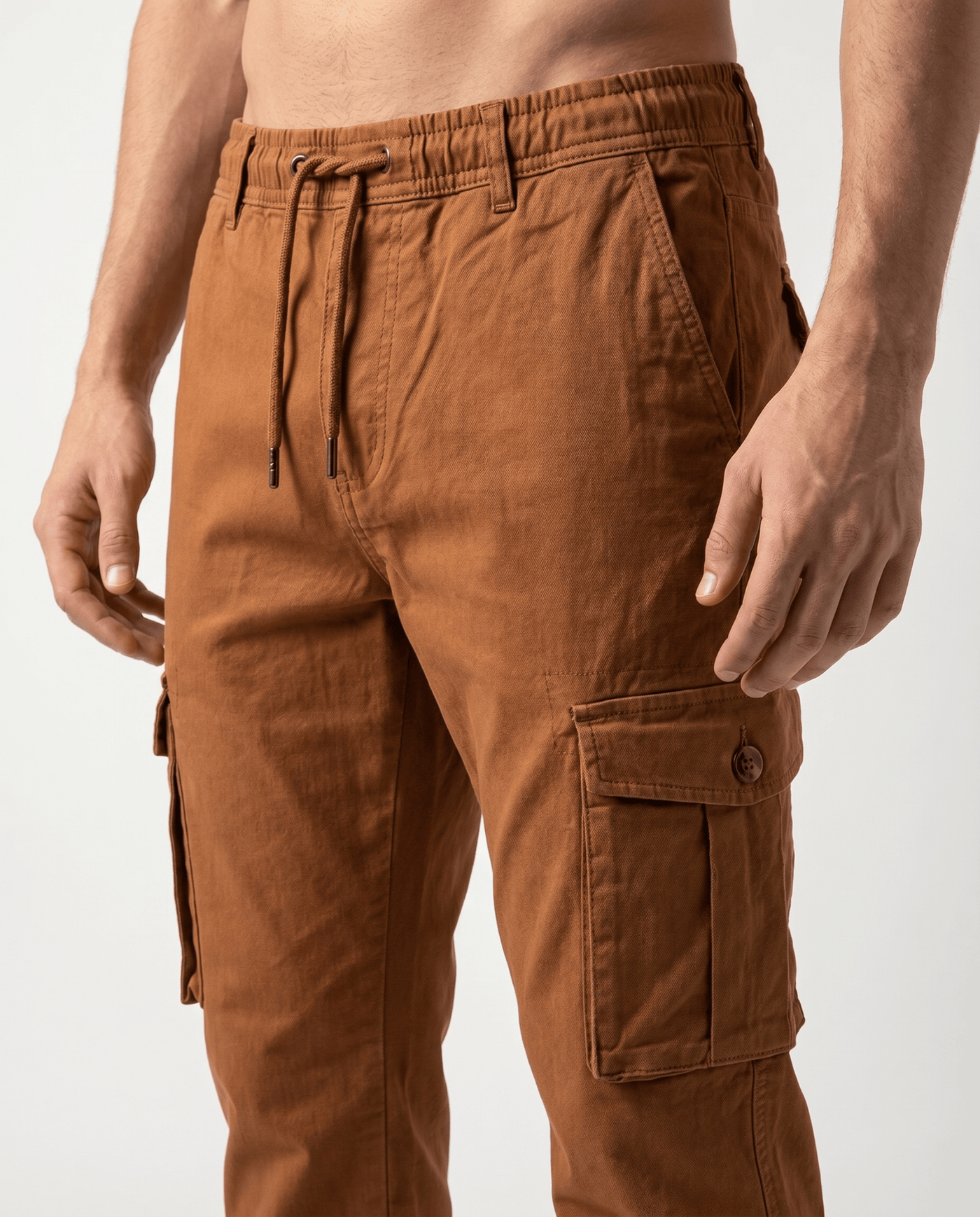 Built to hold its line — Men's Brown Cargo Trousers