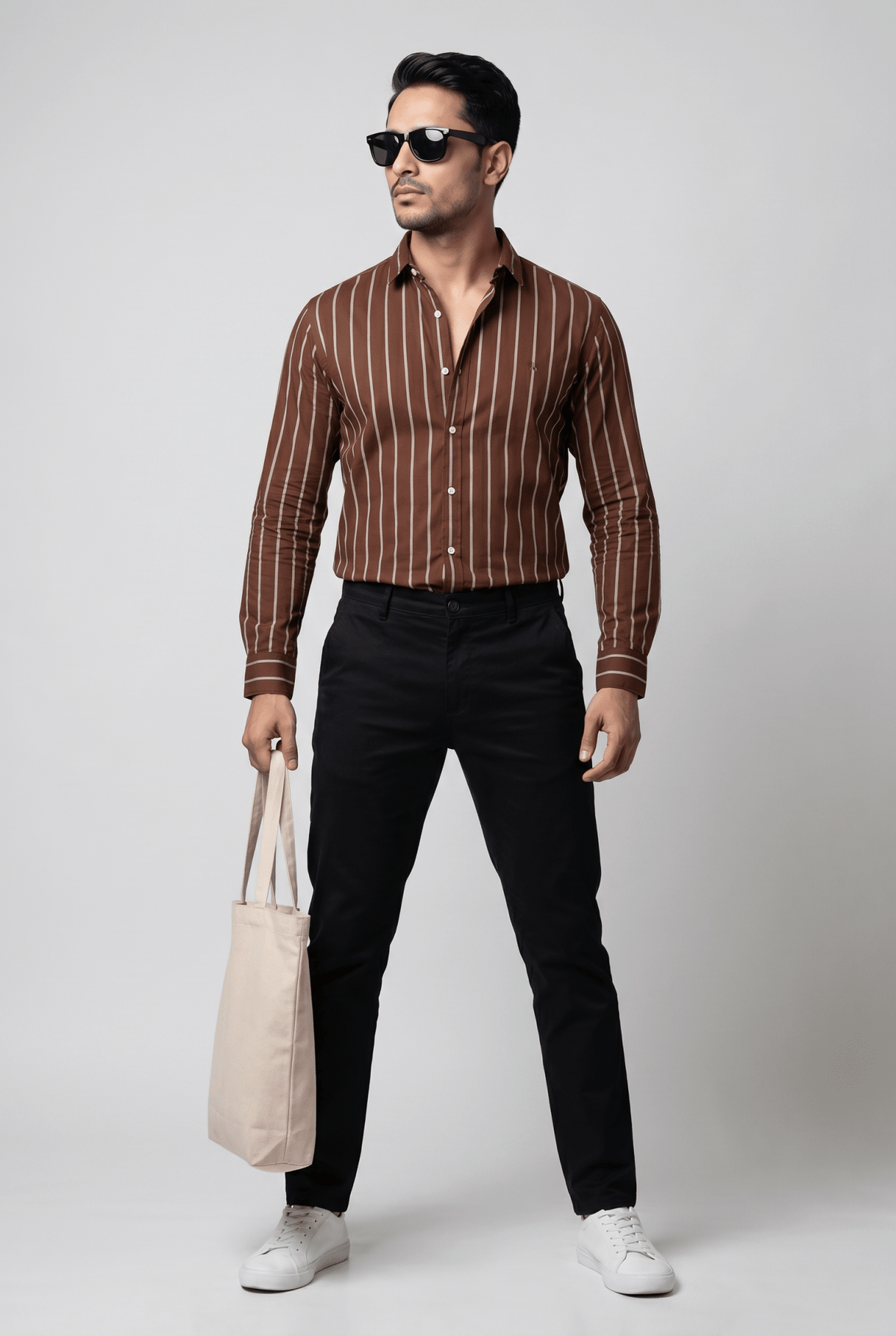 From the office to the evening — Men's Chocolate Lining Shirt