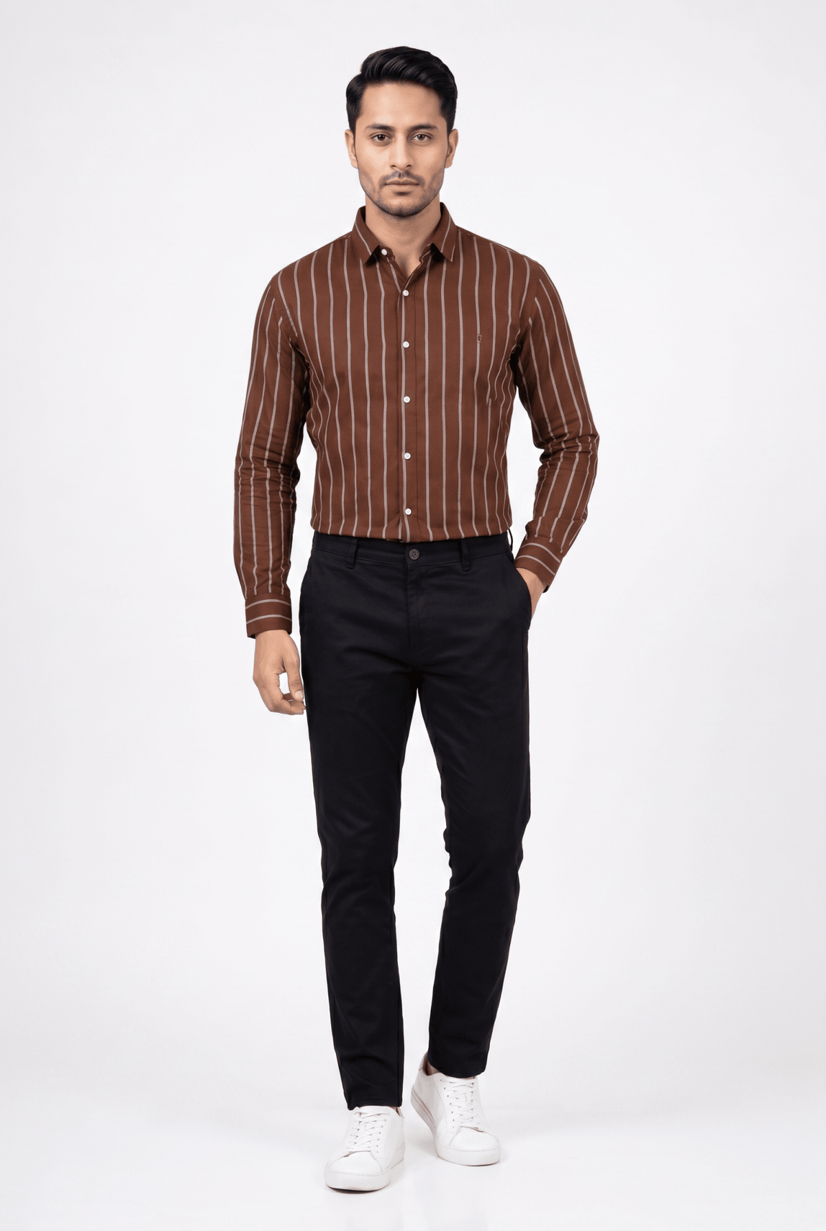 Men's Chocolate Lining Shirt - Garderobe Clothing USAGRB-LIN-CHO-S