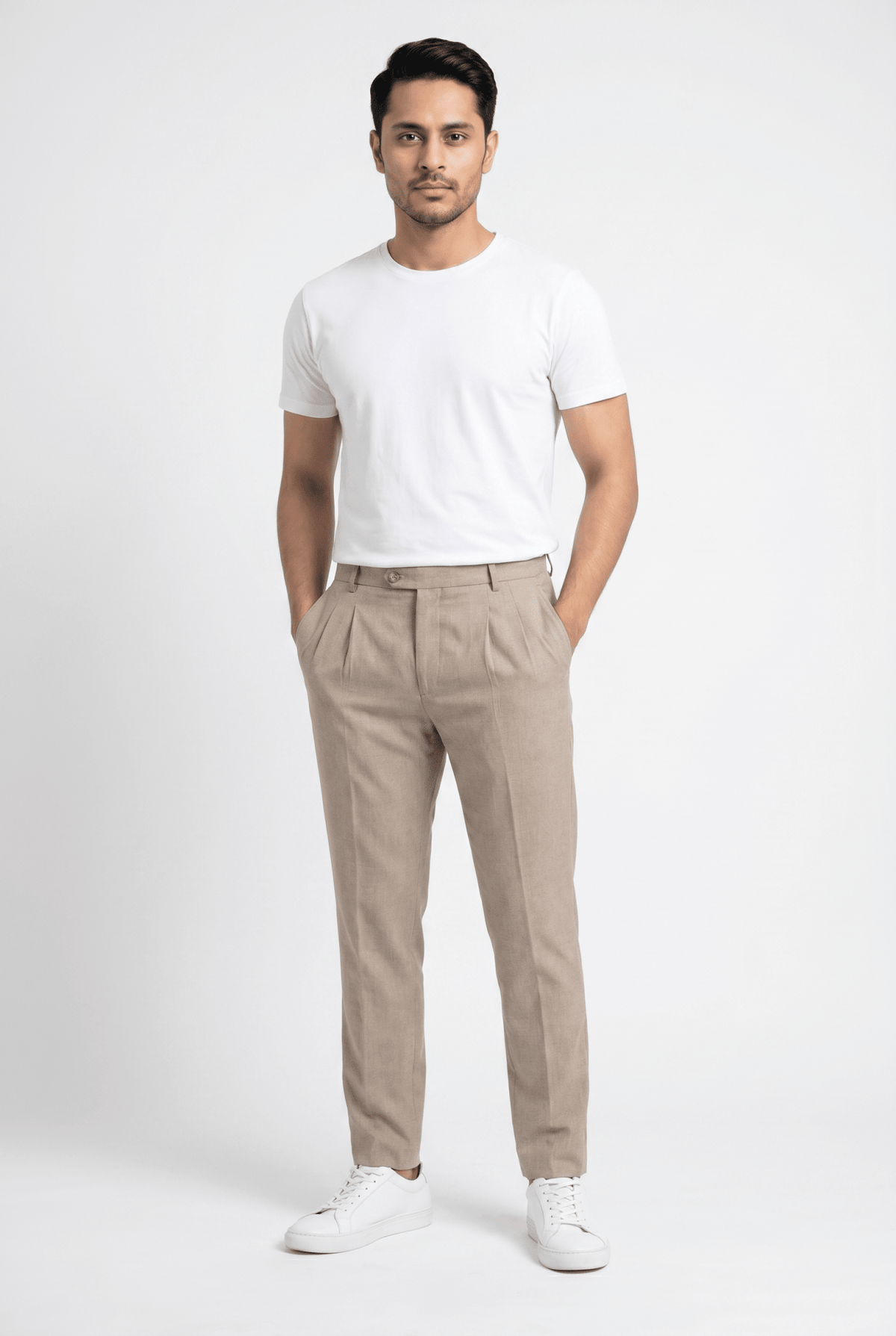 Men's Clay Light Pleated Trousers - Garderobe Clothing USAGRB-PLT-CLI-W30