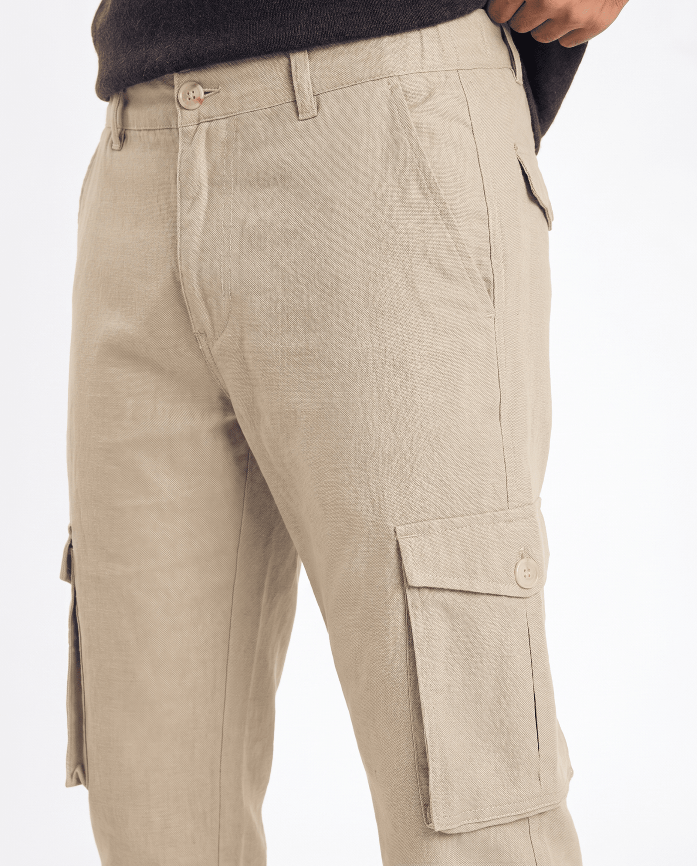 Built to hold its line — Men's Creamy Cargo Trousers