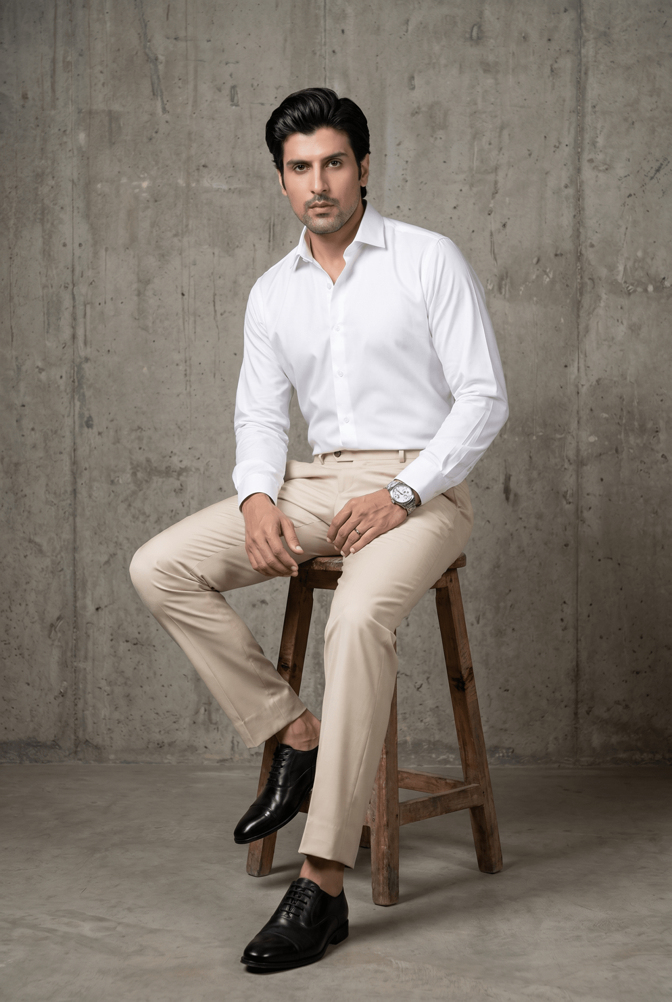 From the office to the evening — Men's Creamy Formal Dress Pants