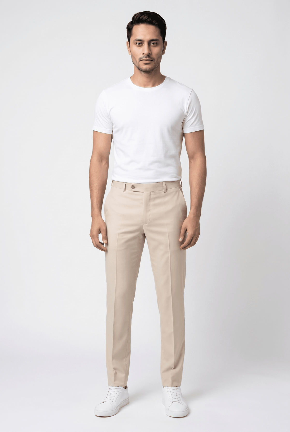 Men's Creamy Formal Dress Pants - Garderobe Clothing USAGRB-FDP-CRE-W30