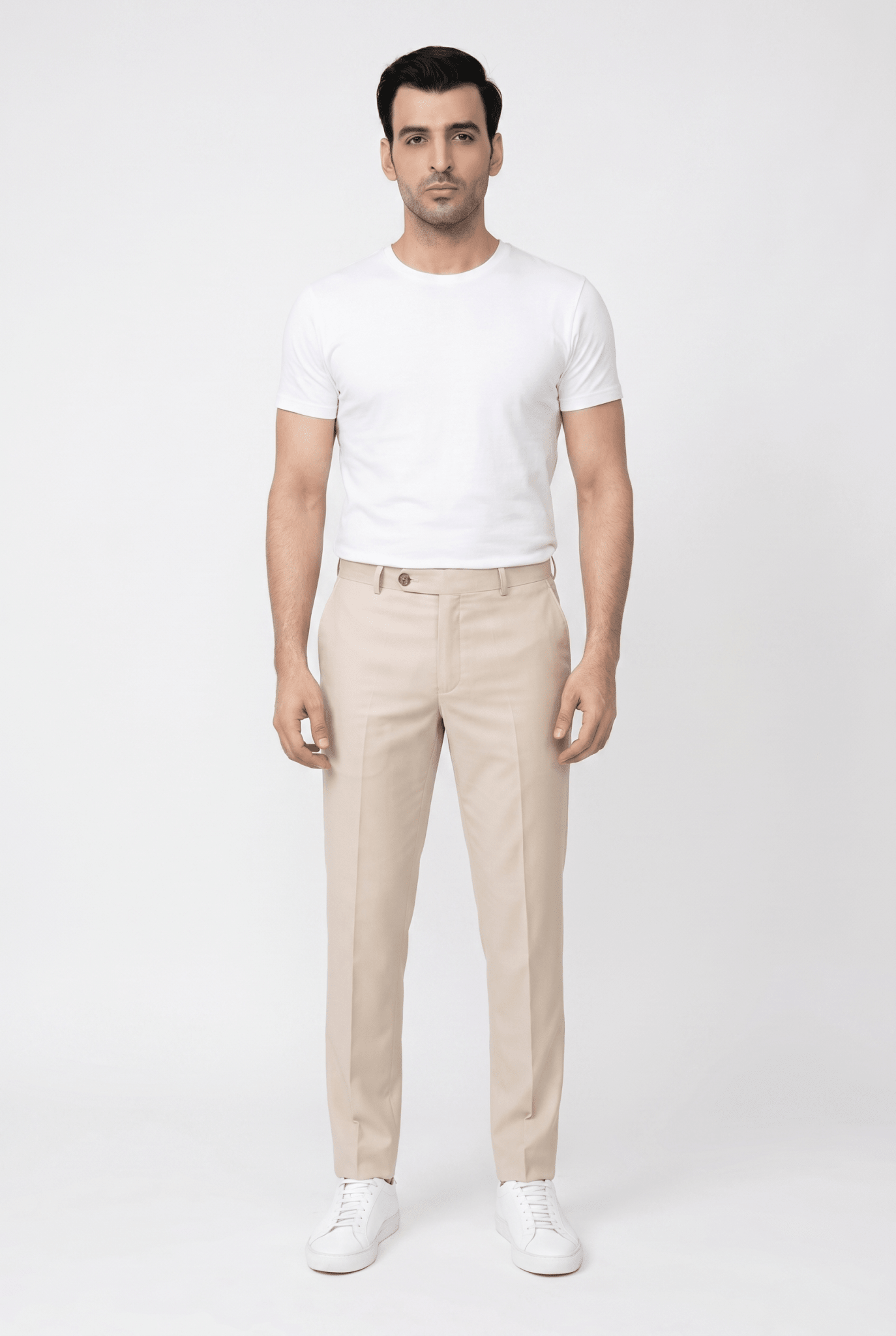 Considered fabric, premium hand-feel — Men's Creamy Formal Dress Pants