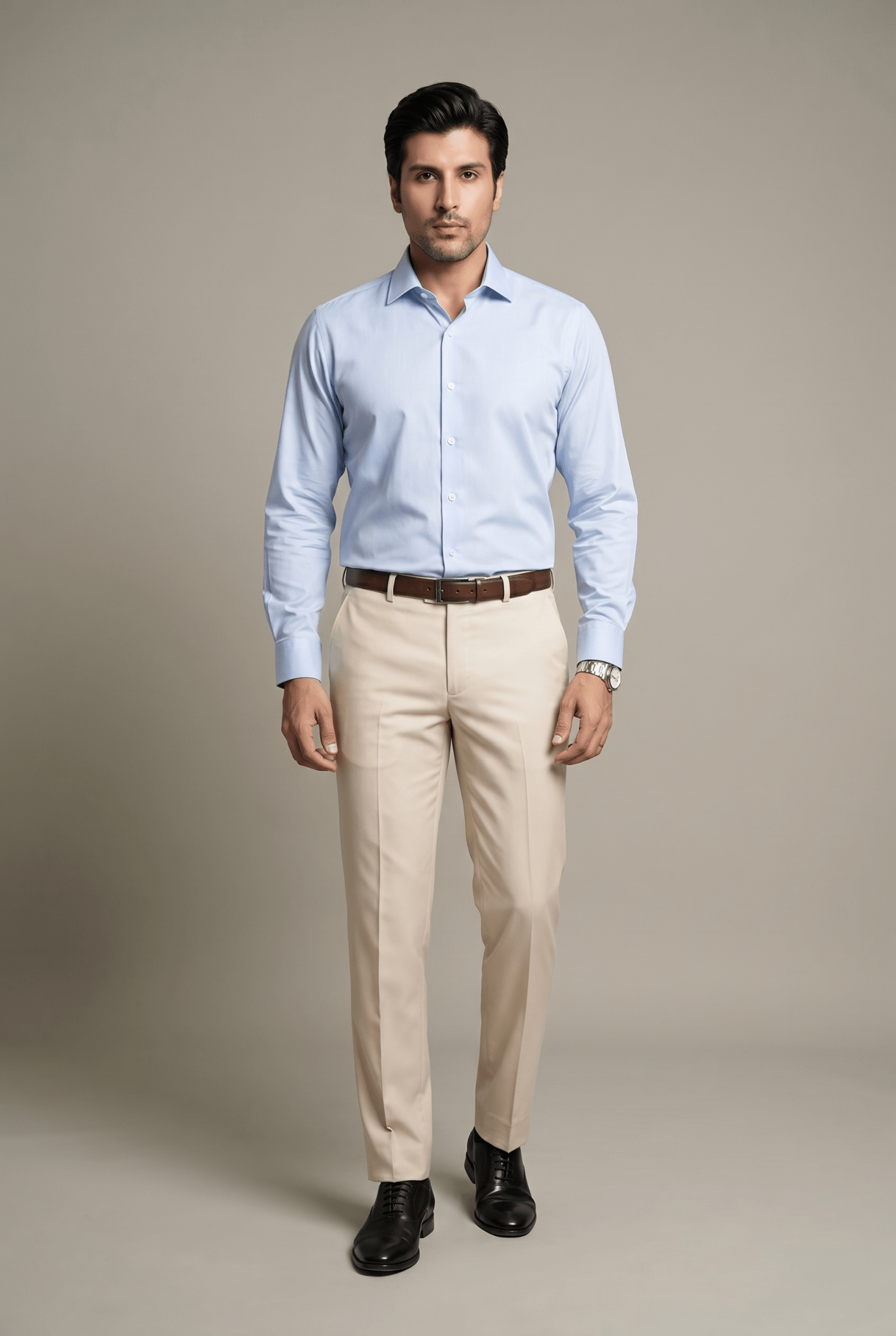 Cut tailored, not tight — Men's Creamy Formal Dress Pants