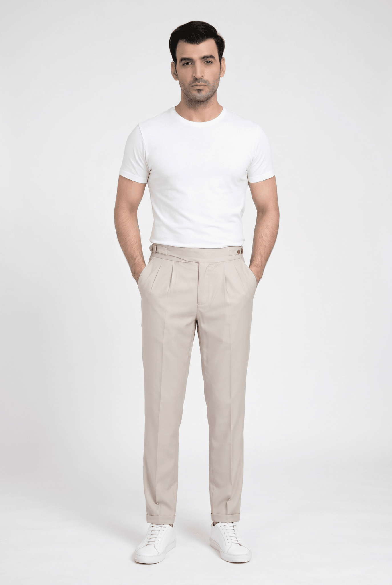 Considered fabric, premium hand-feel — Men's Creamy Gurkha Pants
