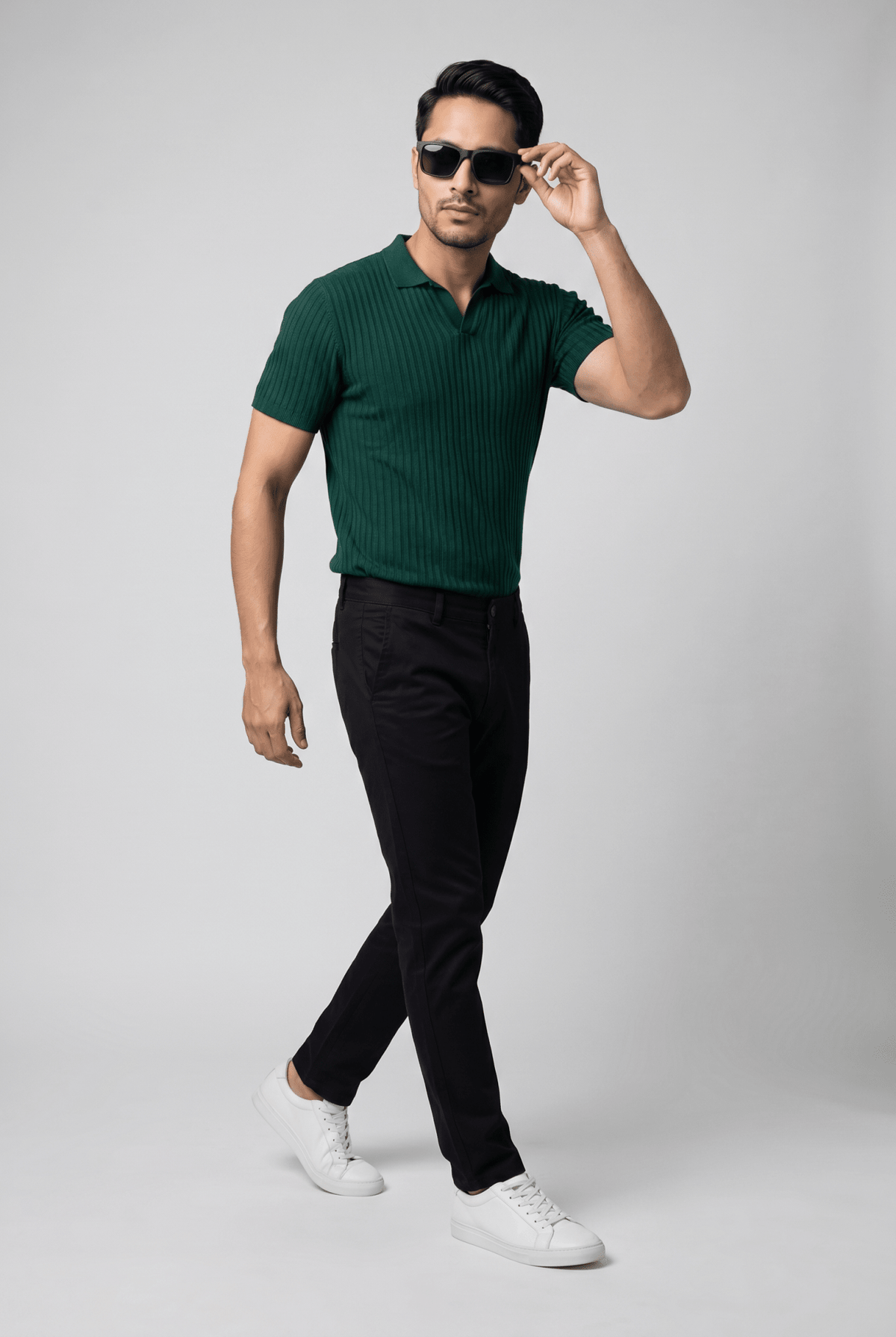 Considered fabric, premium hand-feel — Men's Evergreen Knitted Polo