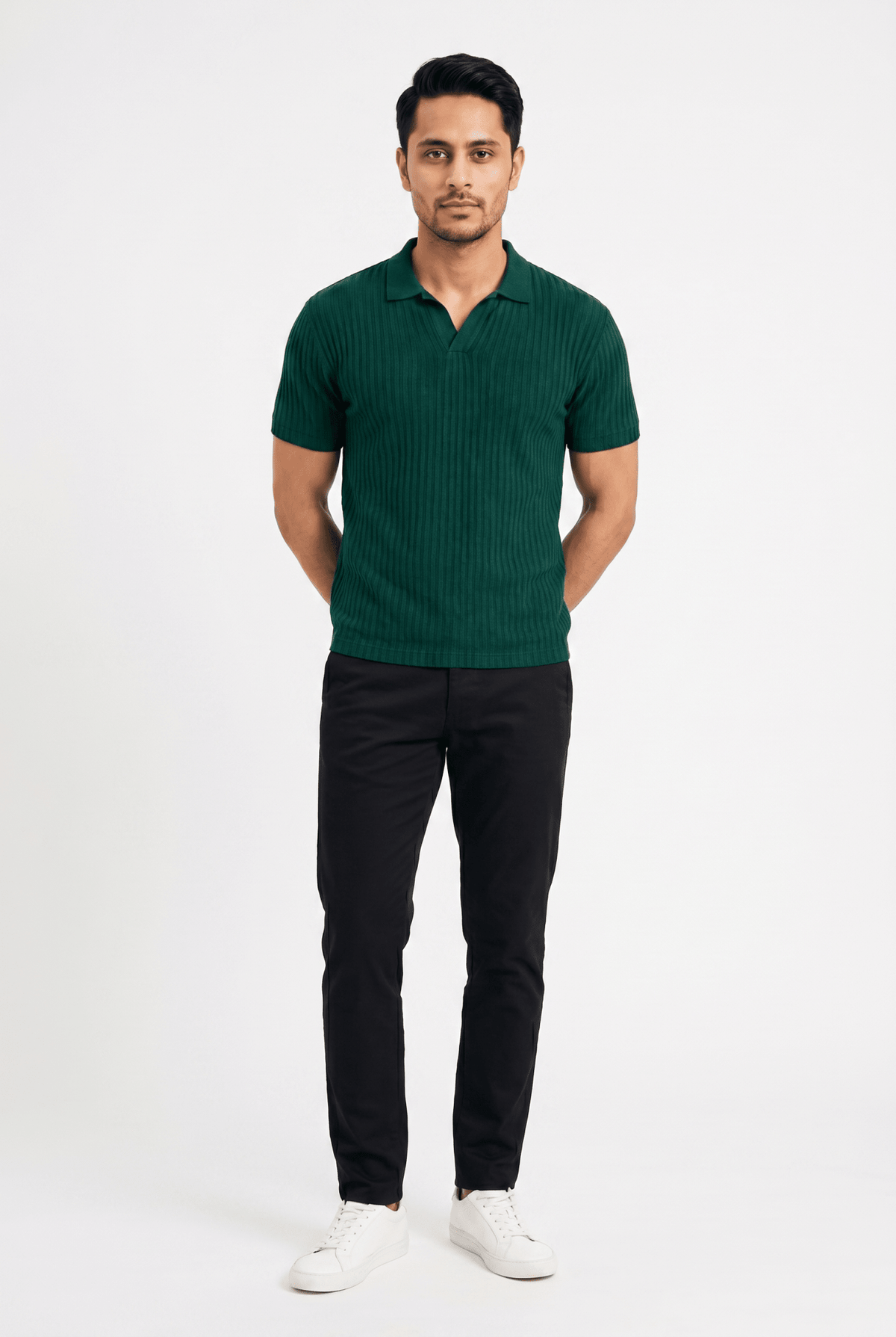 Cut tailored, not tight — Men's Evergreen Knitted Polo