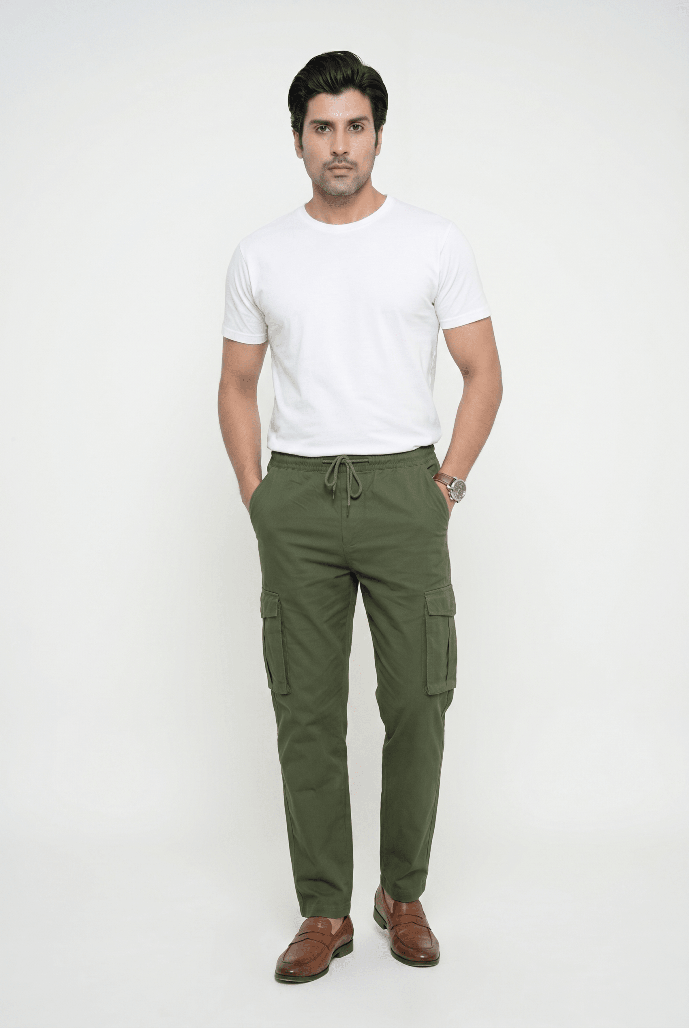 From the office to the evening — Men's Green Cargo Trousers