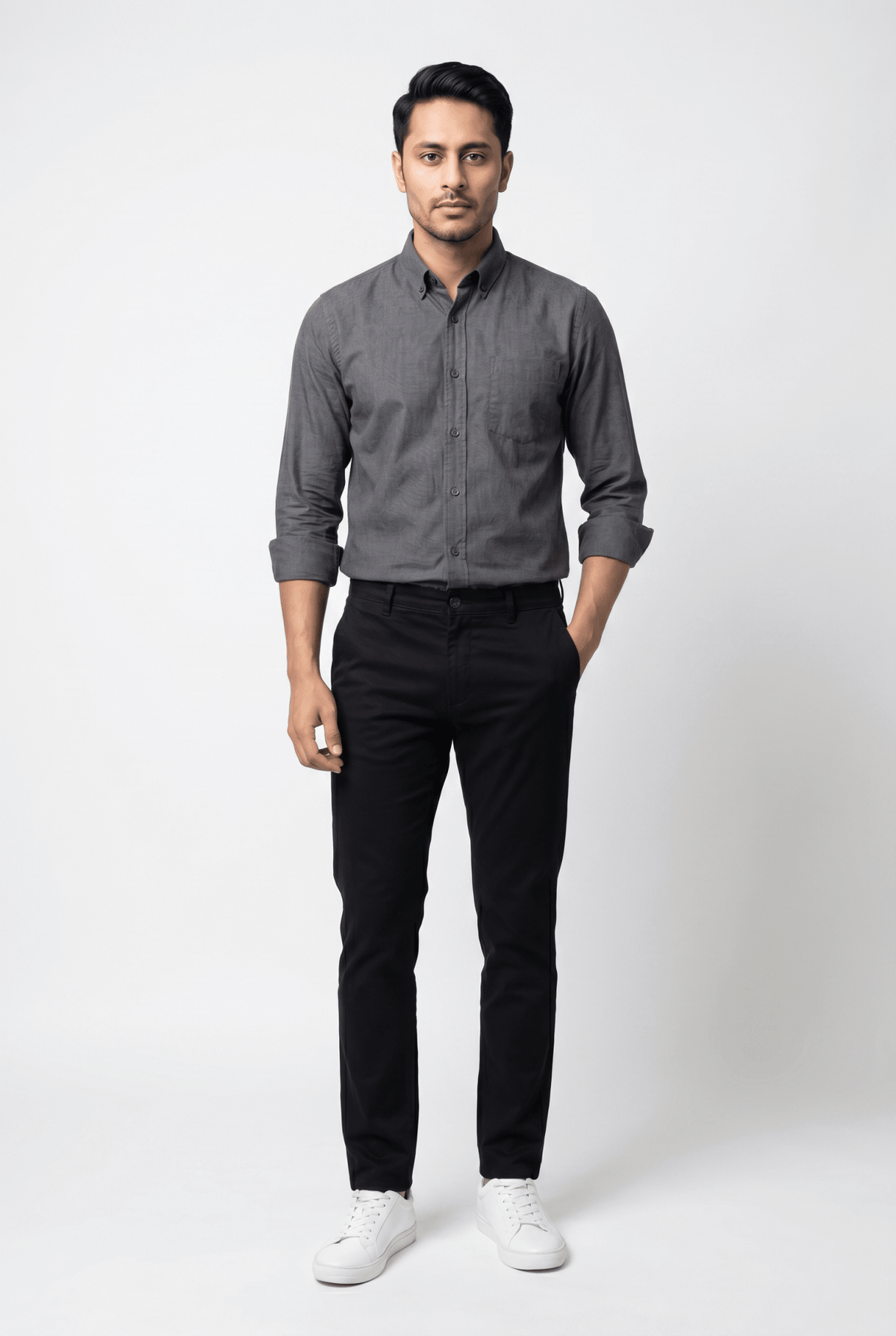 Men's Green Casual Shirt - Garderobe Clothing USAGRB-CAS-GRE-S
