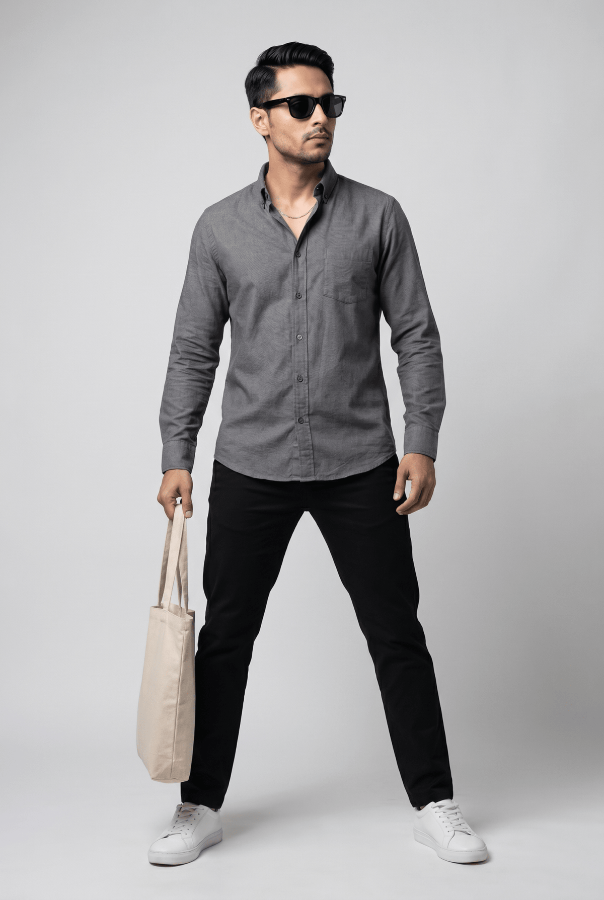 From the office to the evening — Men's Grey Formal Shirt – Executive Series
