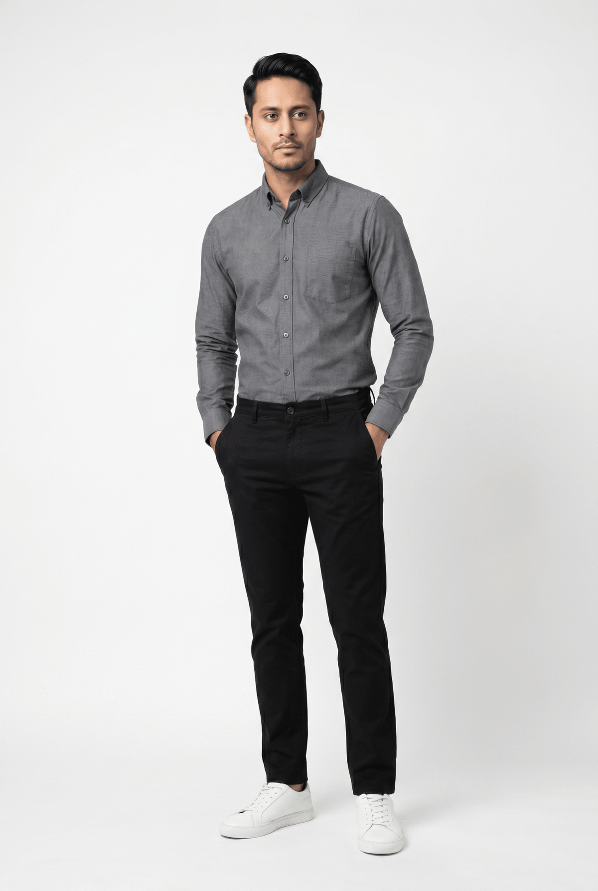 Men's Grey Formal Shirt – Executive Series - Garderobe Clothing USAGRB-FRM-GRE-S
