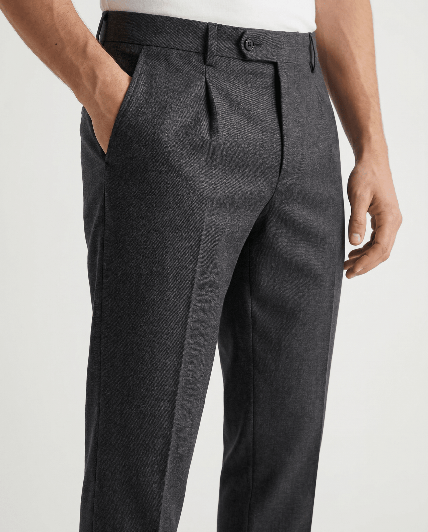 Built to hold its line — Men's Grey Pleated Trousers
