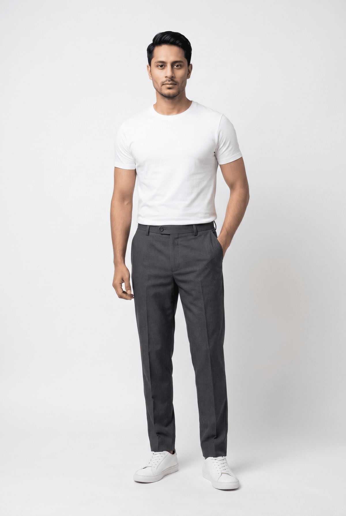 Men's Grey Pleated Trousers - Garderobe Clothing USAGRB-PLT-GRE-W30