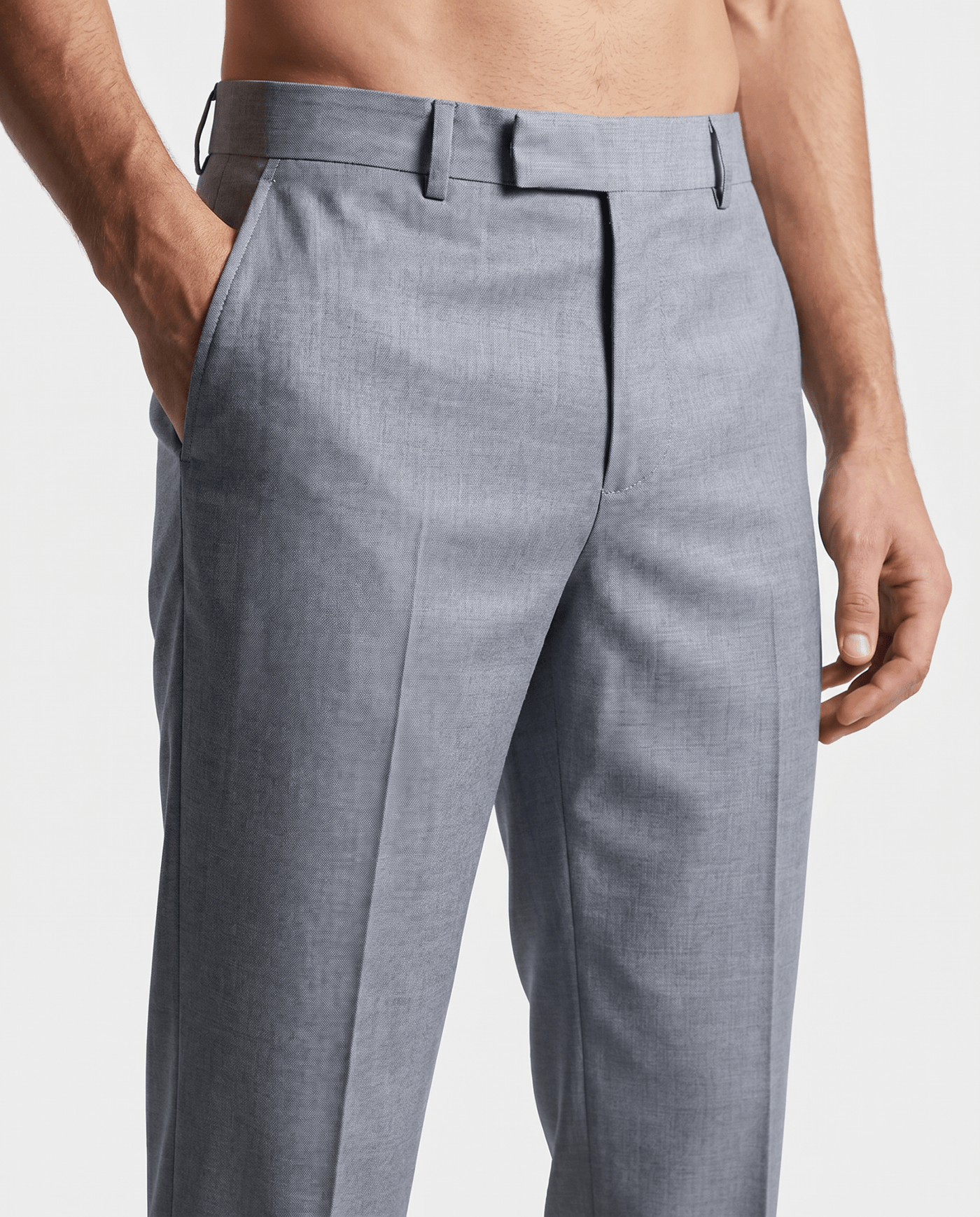 Built to hold its line — Men's Light Grey Formal Dress Pants
