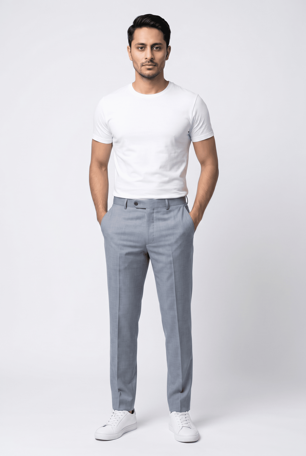 Men's Light Grey Formal Dress Pants - Garderobe Clothing USAGRB-FDP-LGR-W30